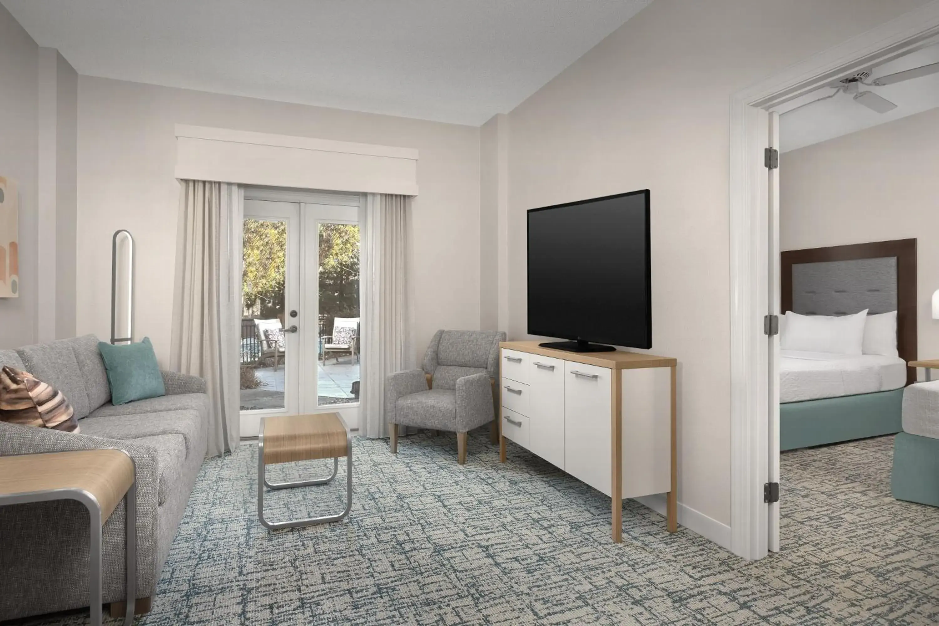 Living room, Bed in Homewood Suites by Hilton Raleigh/Cary Living room, Bed in Homewood Suites by Hilton Raleigh/Cary