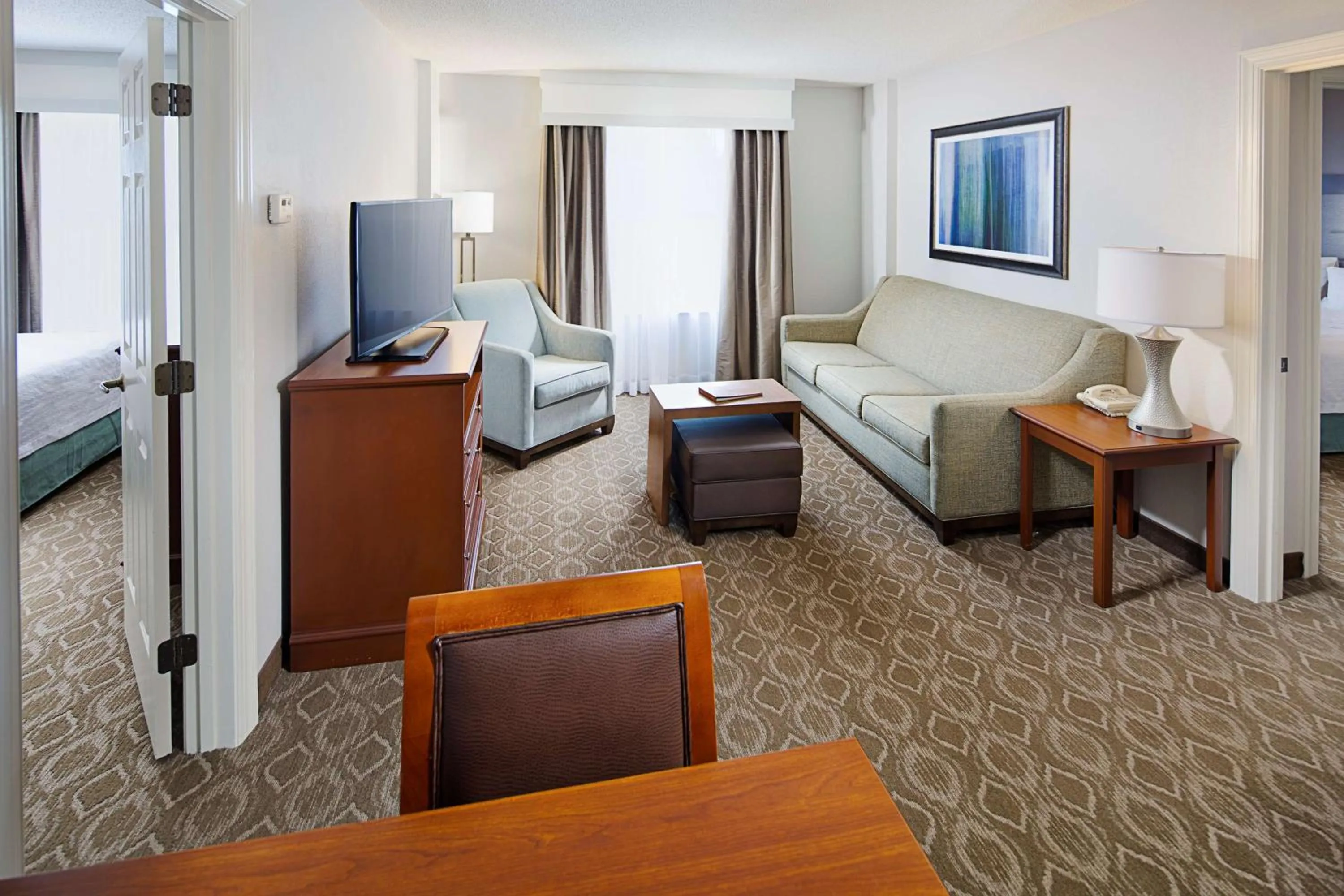 Living room, Bed in Homewood Suites by Hilton Raleigh/Cary
