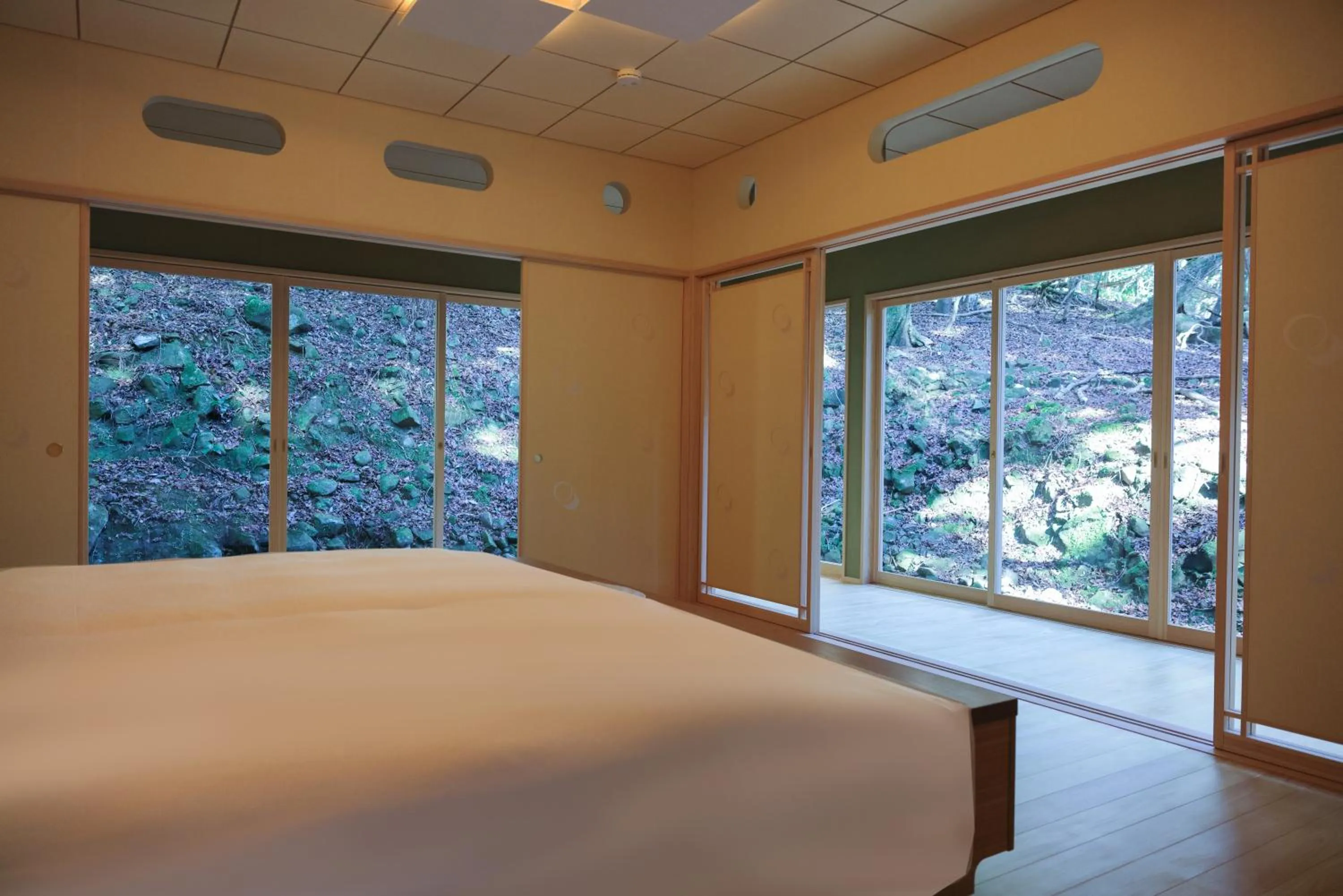Photo of the whole room, Bed in Tsukihitei