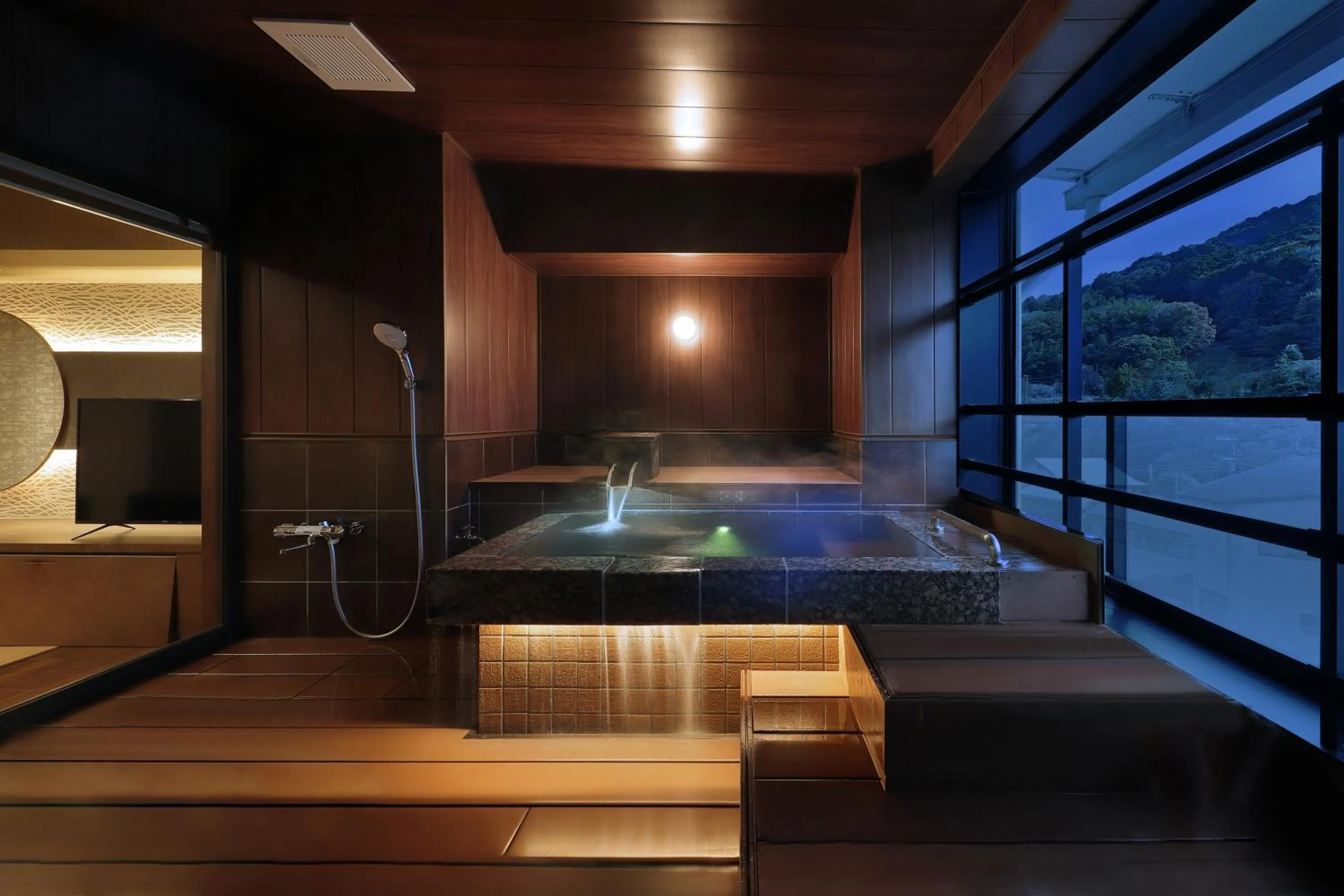 Hot Spring Bath, Bed in Marukyu Ryokan