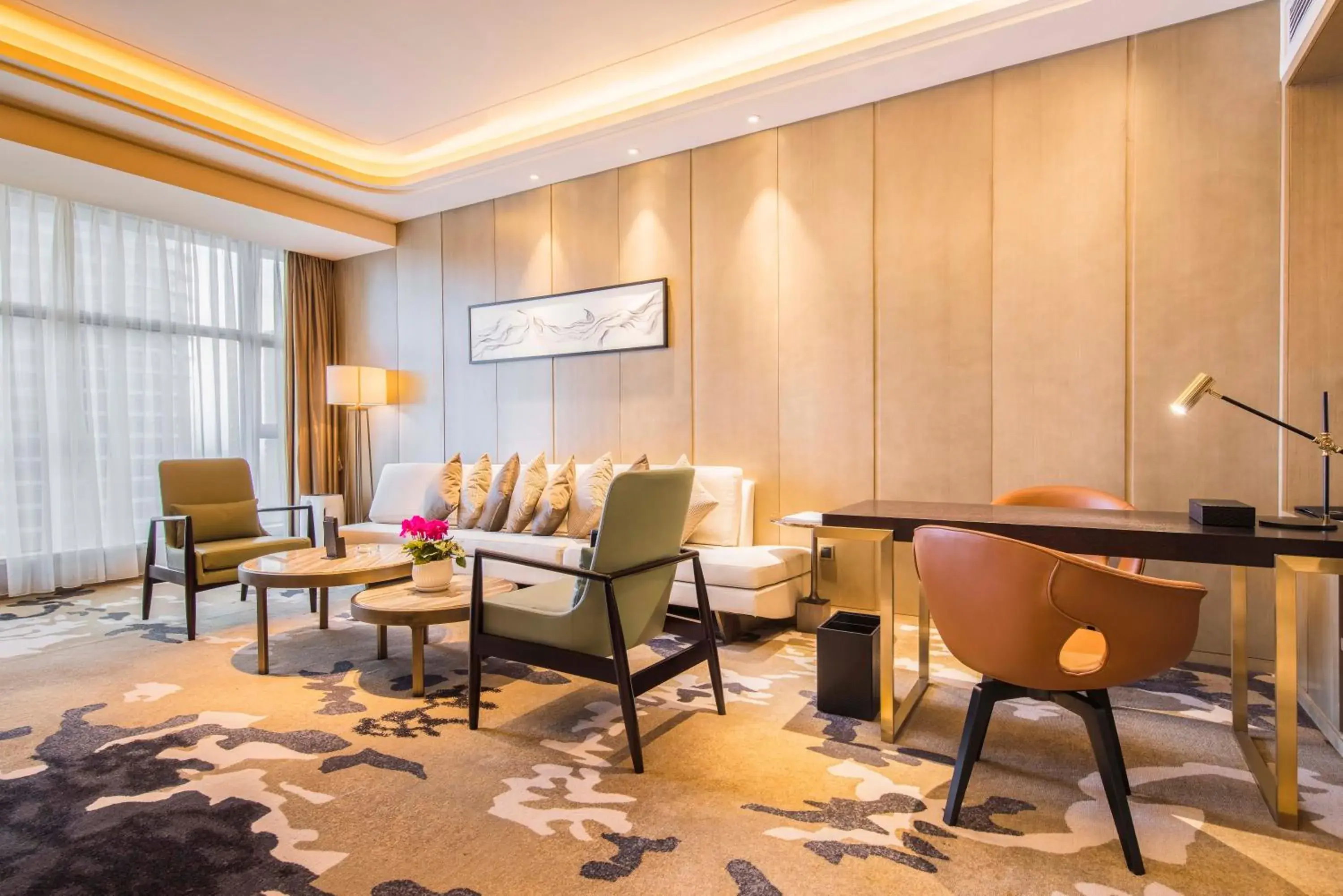 Living room in The Qube Hotel Xiangyang Living room in The Qube Hotel Xiangyang