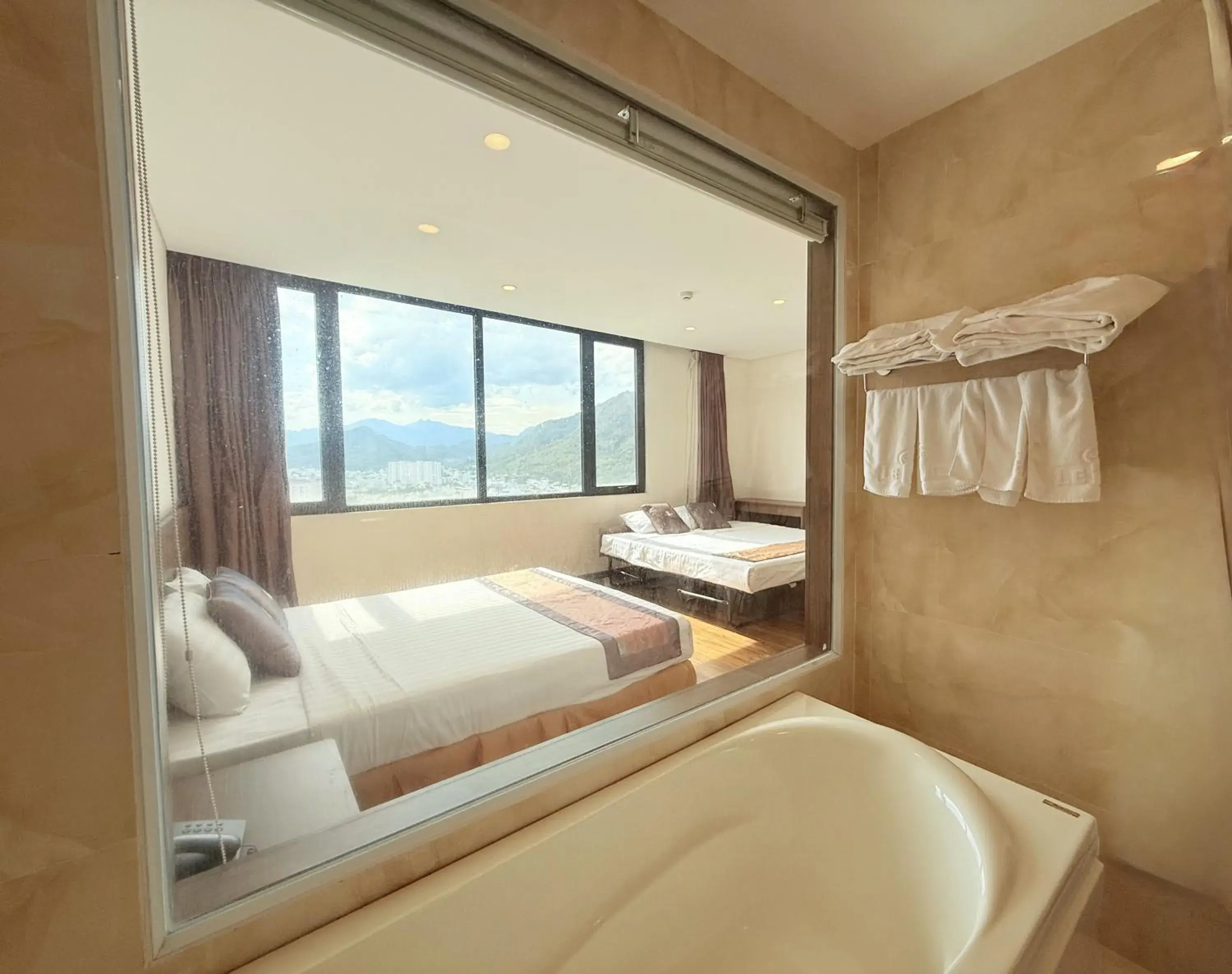 Bed in Lenid Ocean View Hotel Bed in Lenid Ocean View Hotel