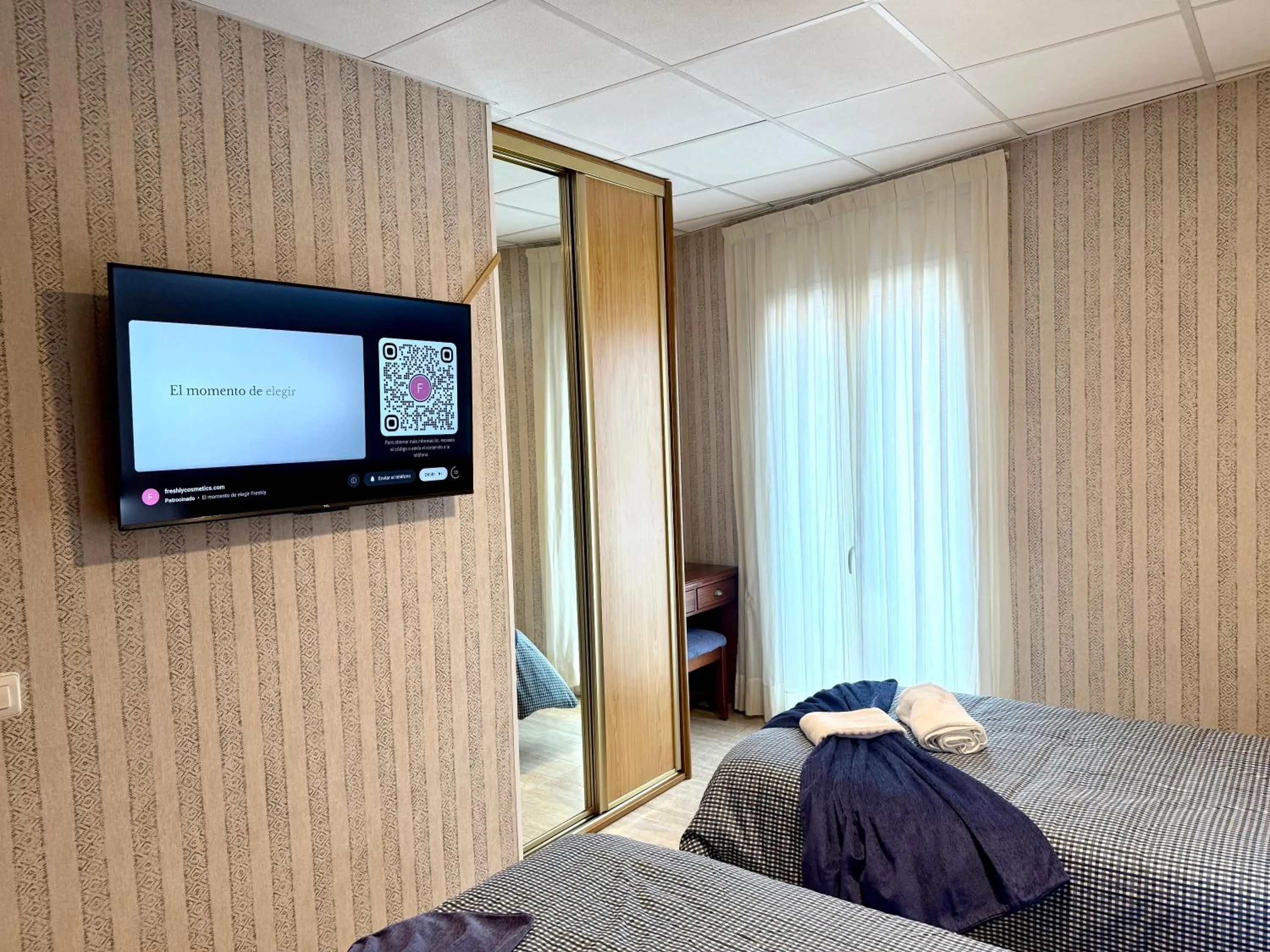 Bed in Hotel Sancho