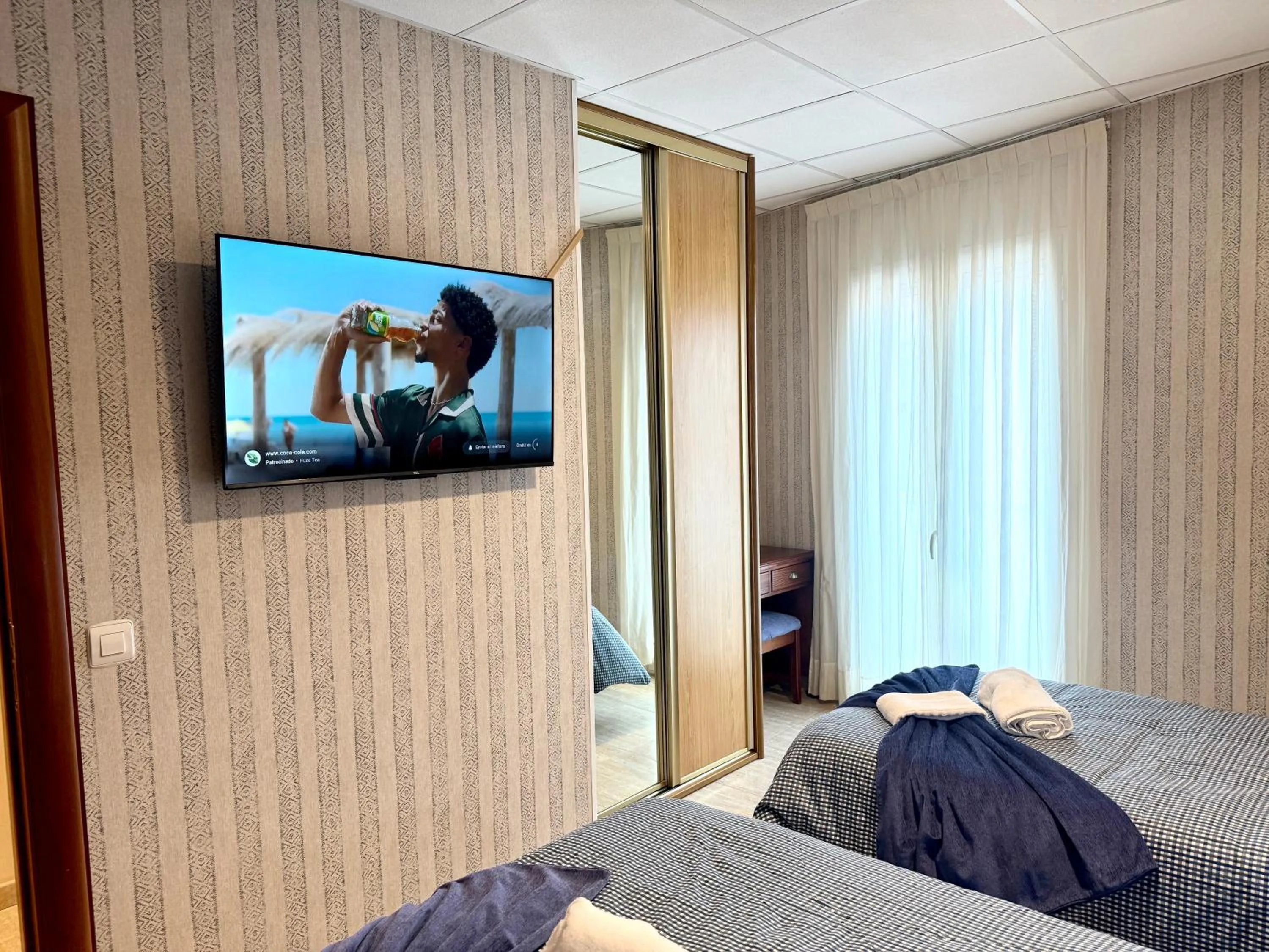 Bed in Hotel Sancho