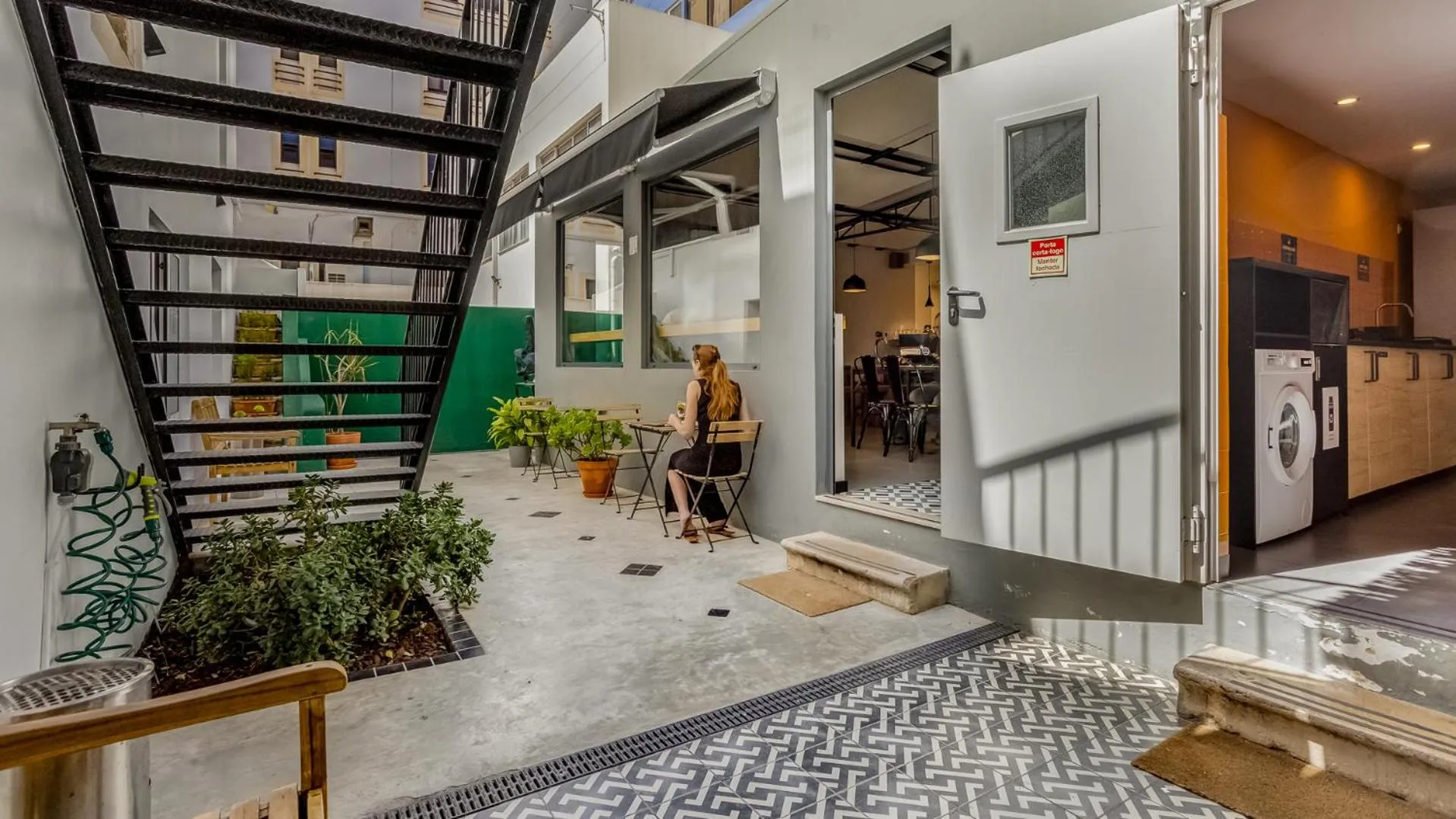 Patio in Hostellicious