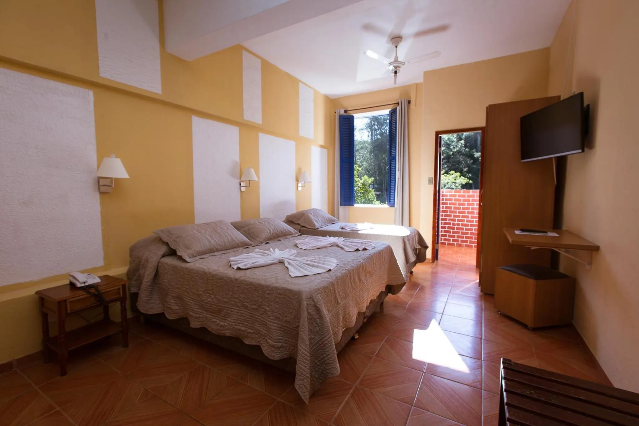 Bed in Hotel Fazenda Santa Barbara