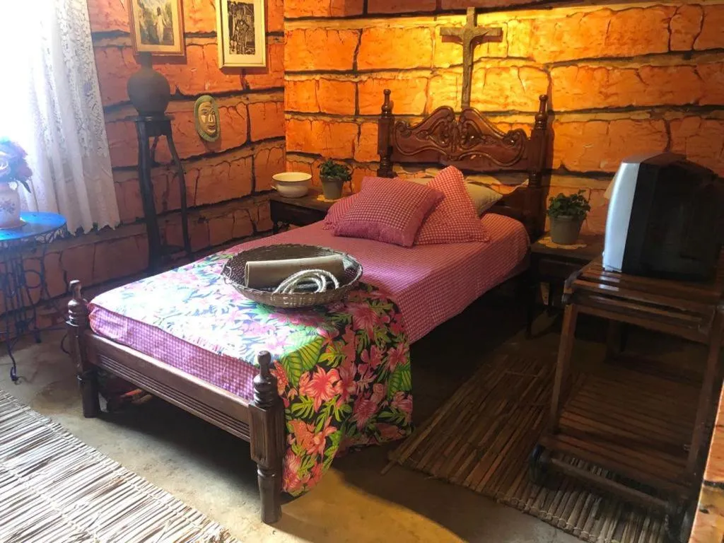 Bed in Hotel Fazenda Santa Barbara