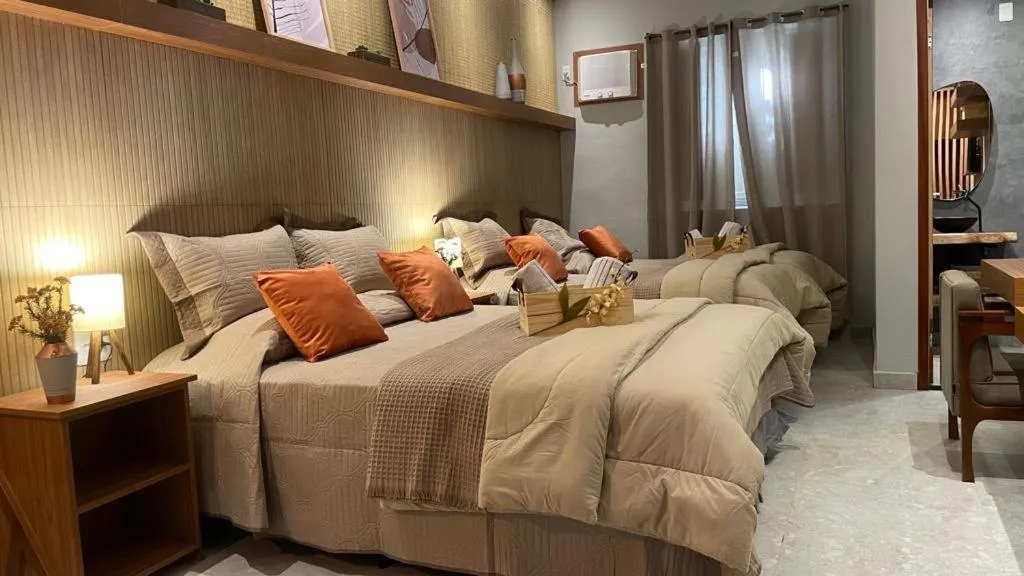 Bed in Hotel Fazenda Santa Barbara