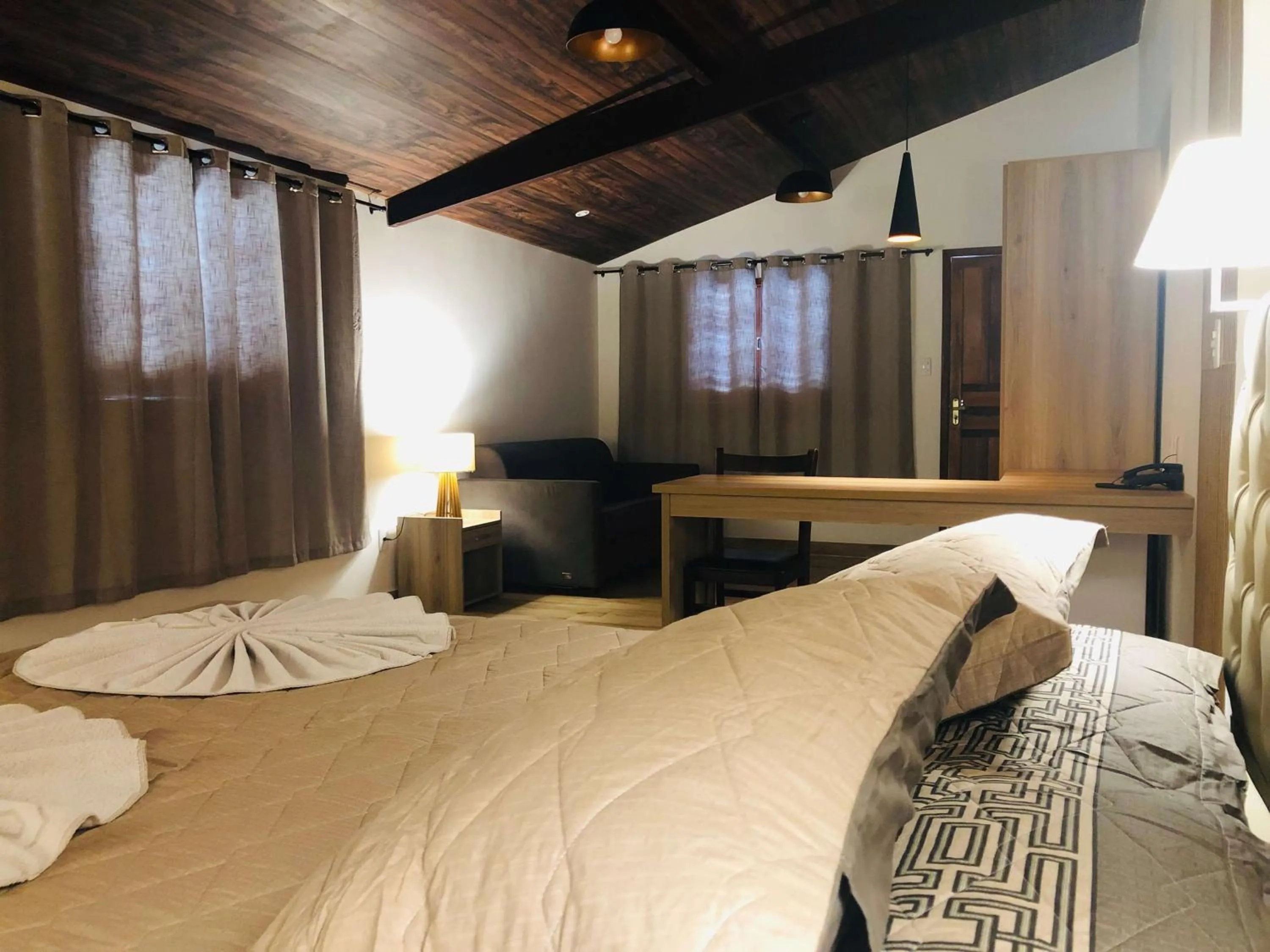 Bed in Hotel Fazenda Santa Barbara