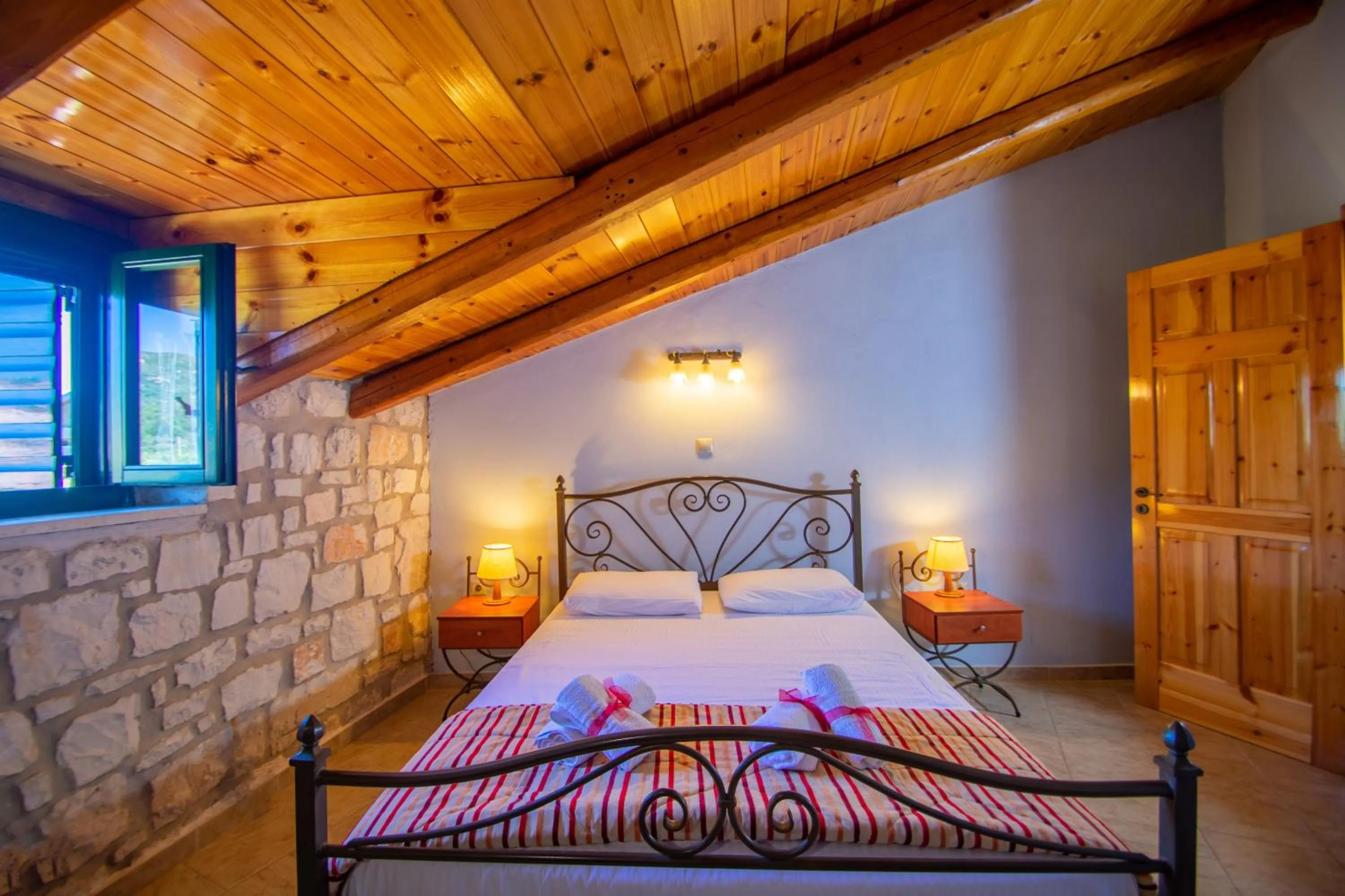 Bed in Ammos Zante Villas