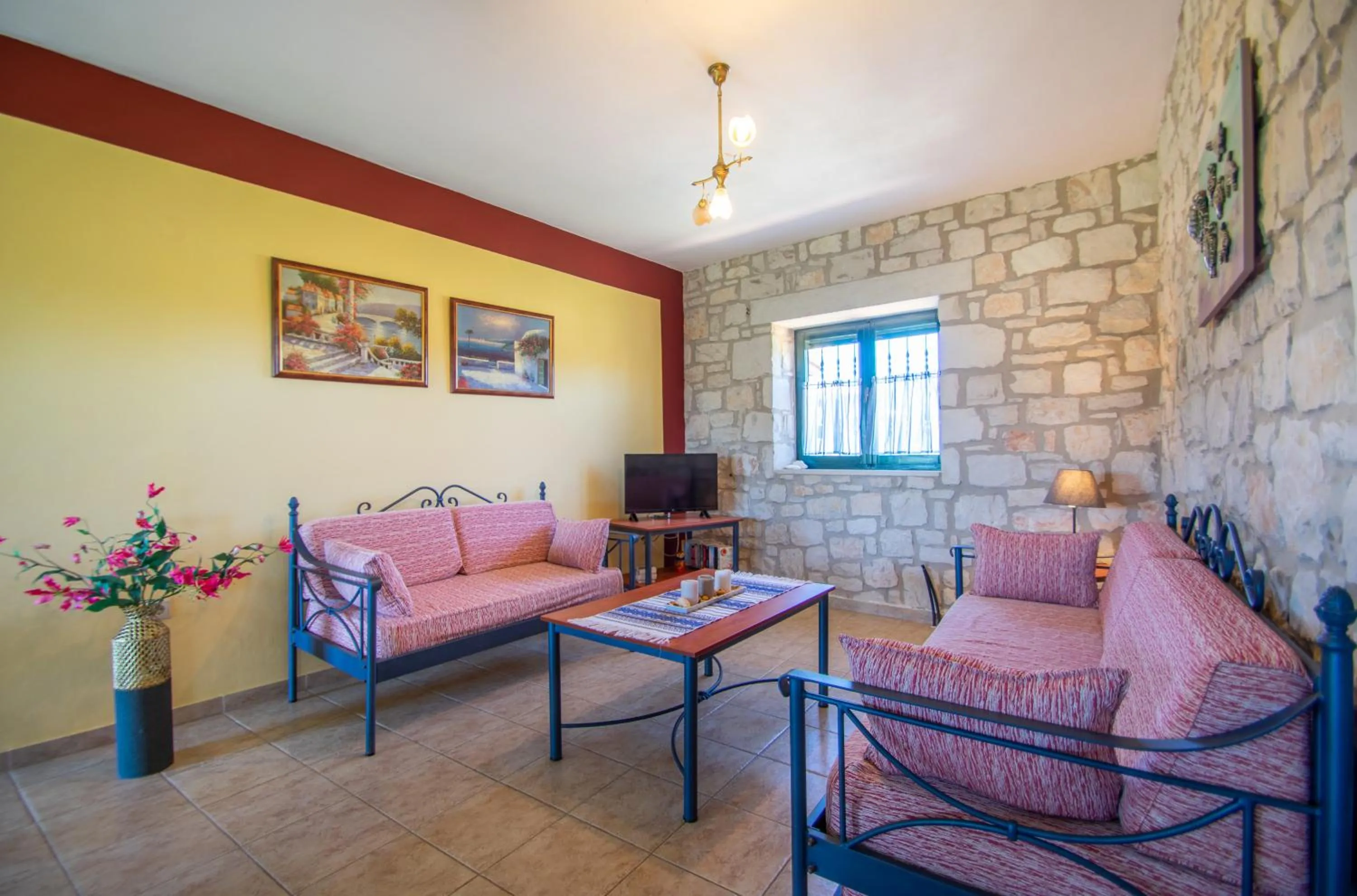 Living room in Ammos Zante Villas