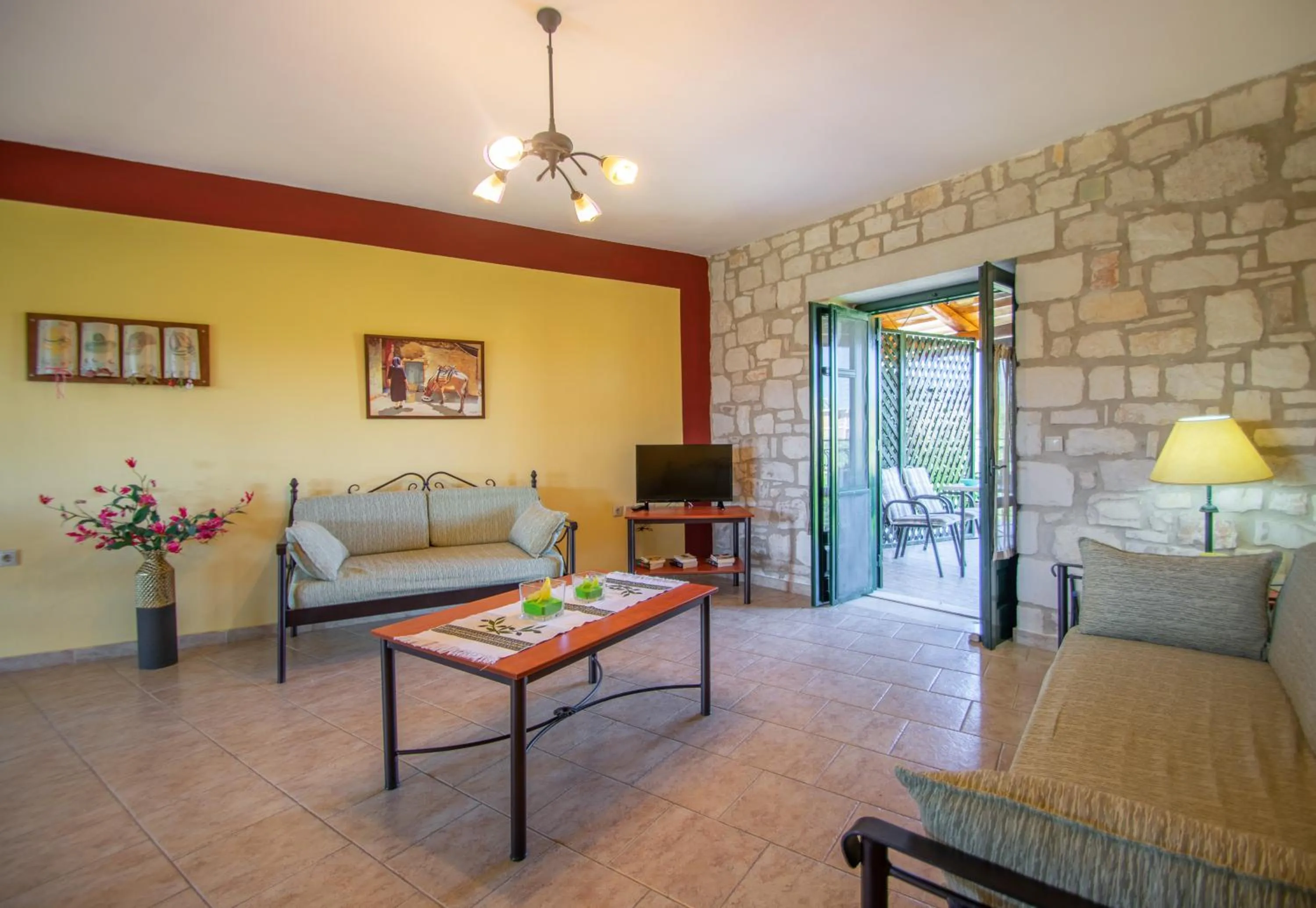 Living room in Ammos Zante Villas