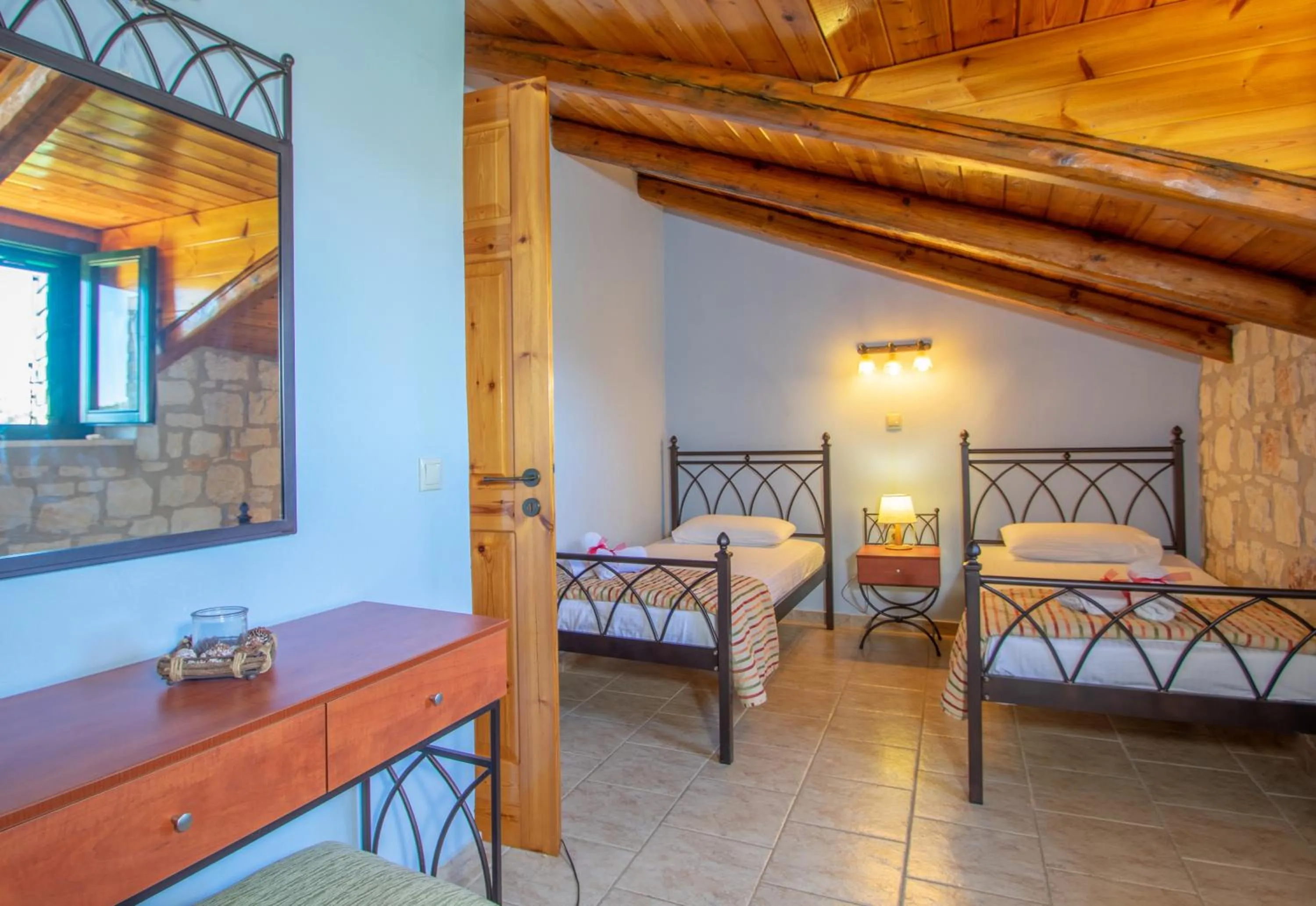 Bed in Ammos Zante Villas