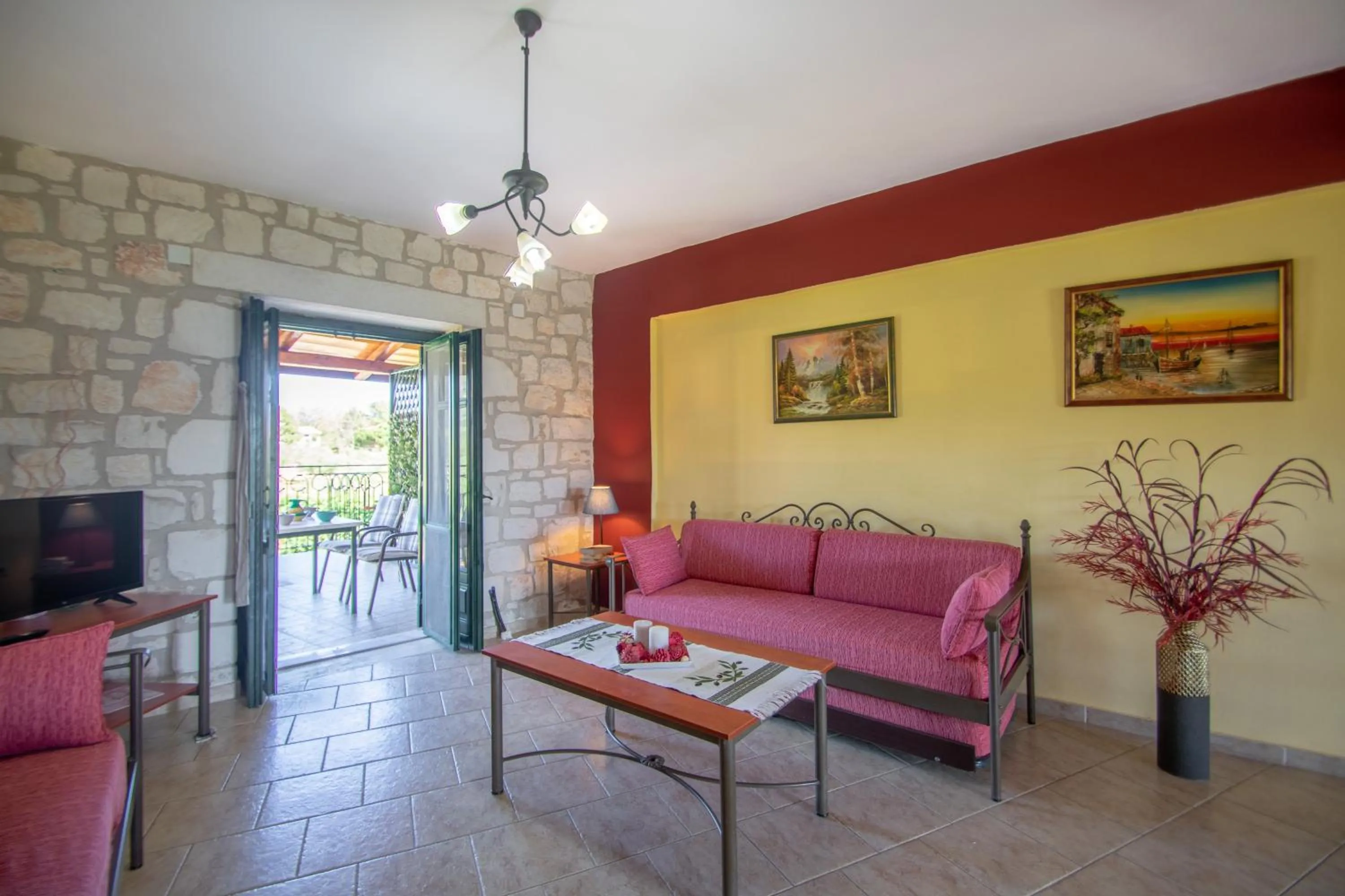 Living room in Ammos Zante Villas