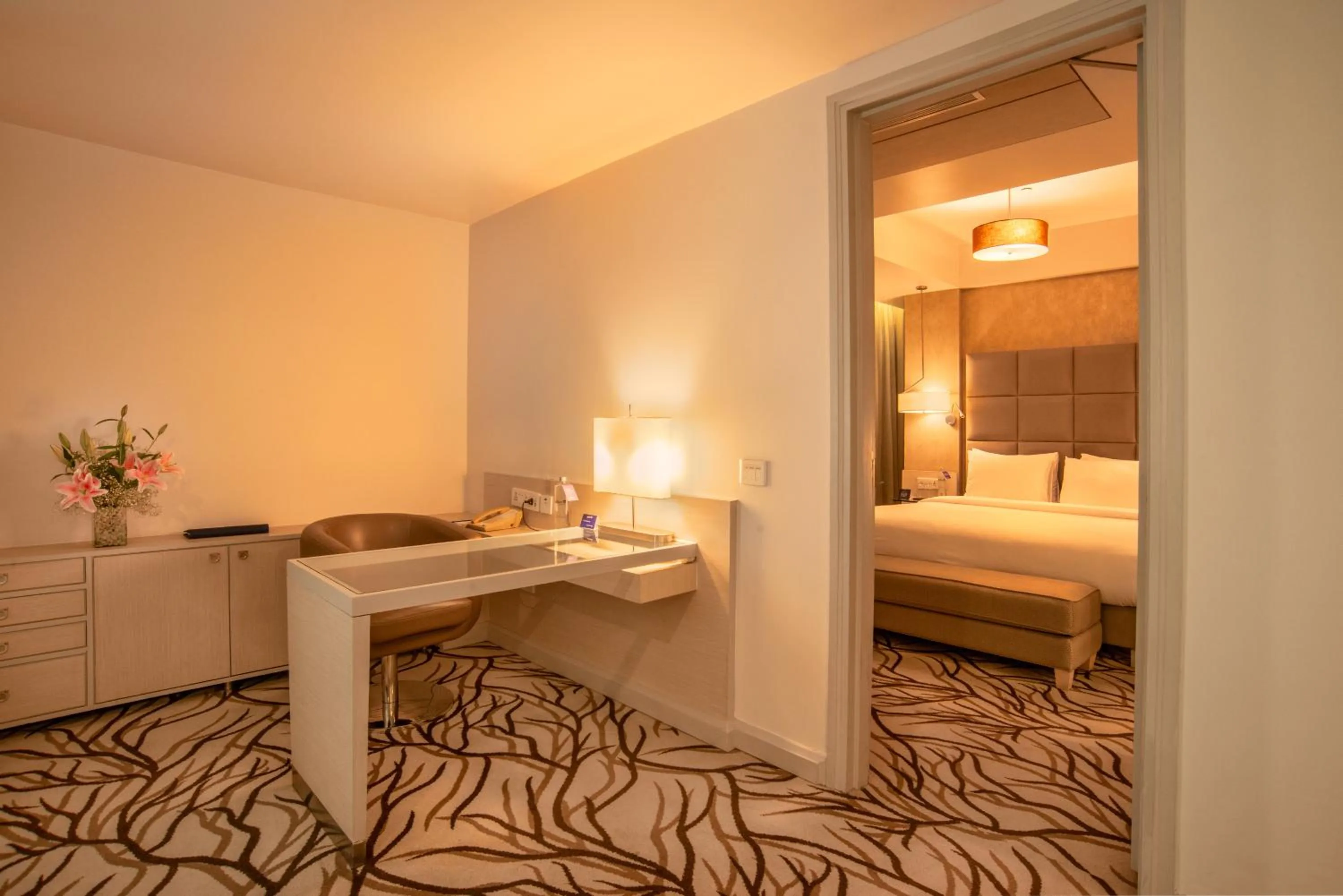 Living room, Bed in Radisson Blu Bengaluru Outer Ring Road