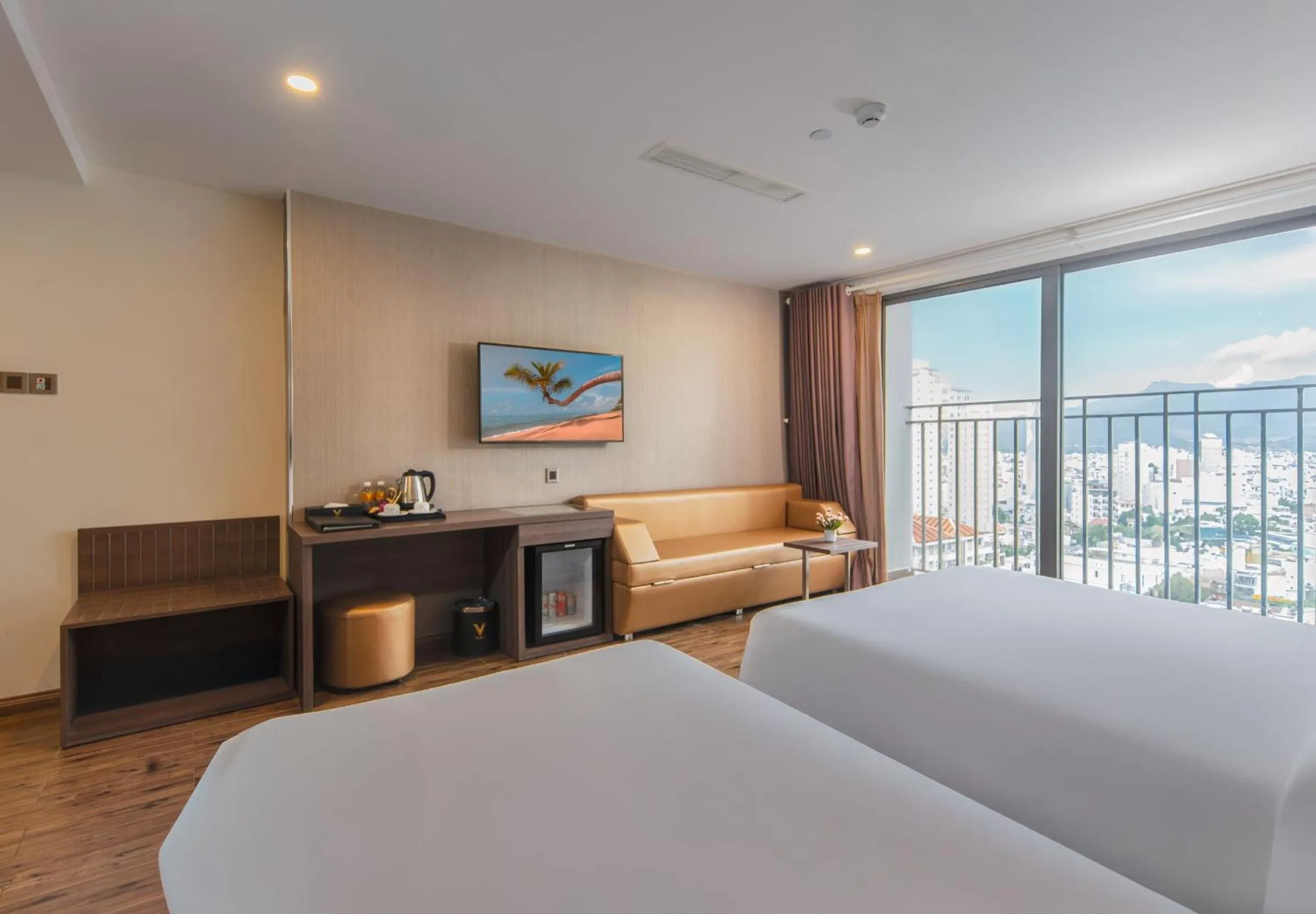 View (from property/room), Bed in V Hotel Nha Trang