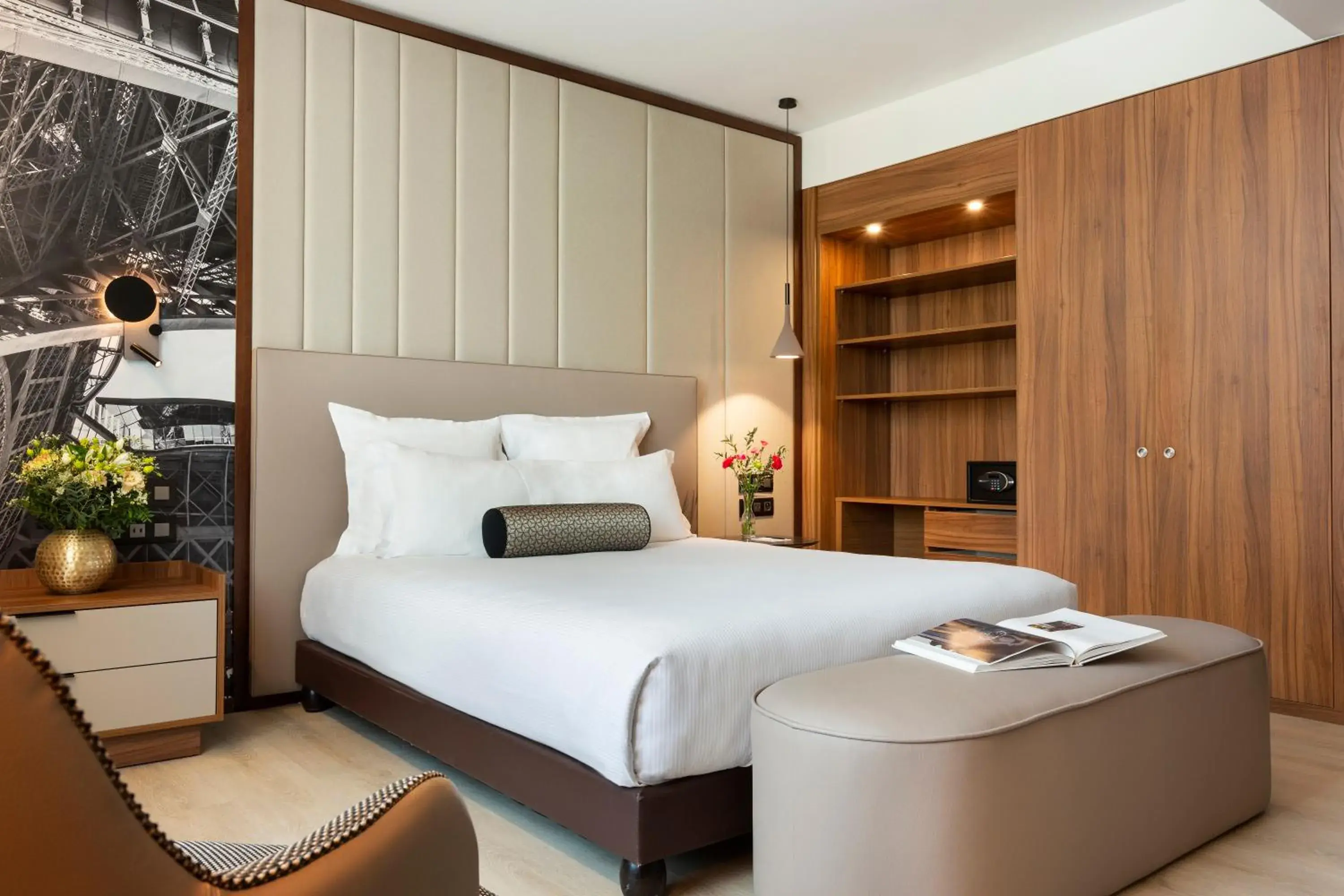 Bedroom, Bed in La Clef Tour Eiffel Paris by The Crest Collection Bedroom, Bed in La Clef Tour Eiffel Paris by The Crest Collection