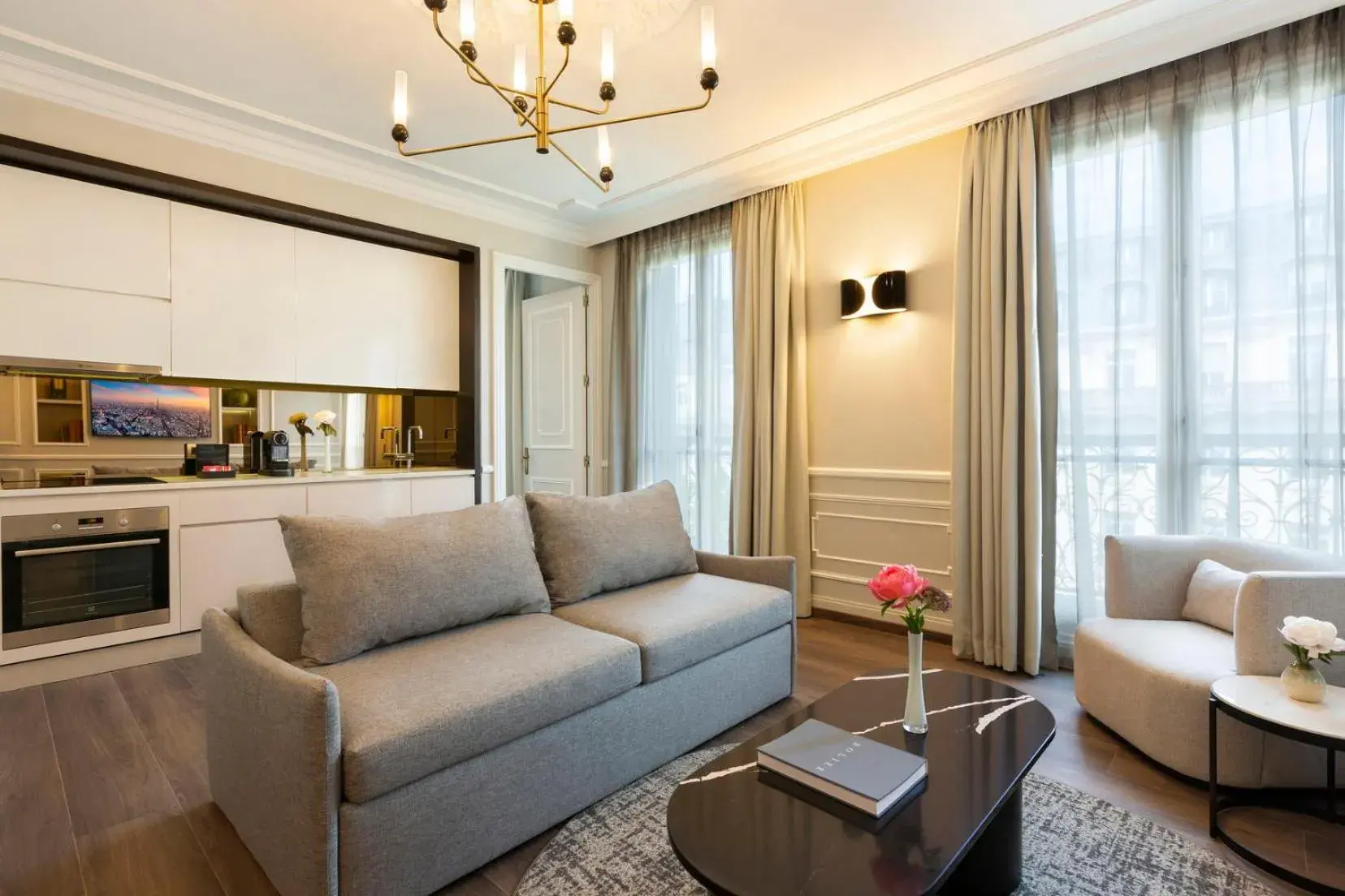 Living room in La Clef Tour Eiffel Paris by The Crest Collection Living room in La Clef Tour Eiffel Paris by The Crest Collection