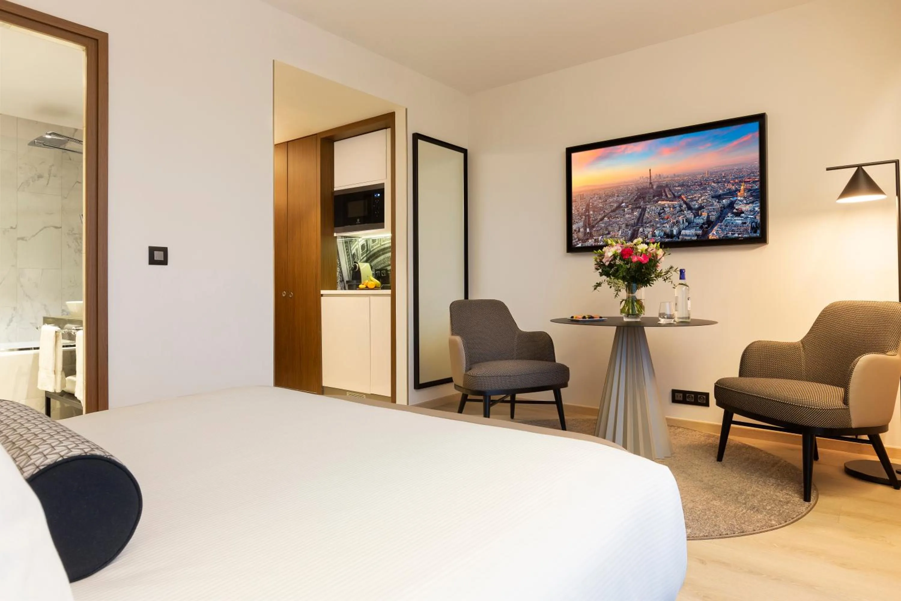 Bed in La Clef Tour Eiffel Paris by The Crest Collection