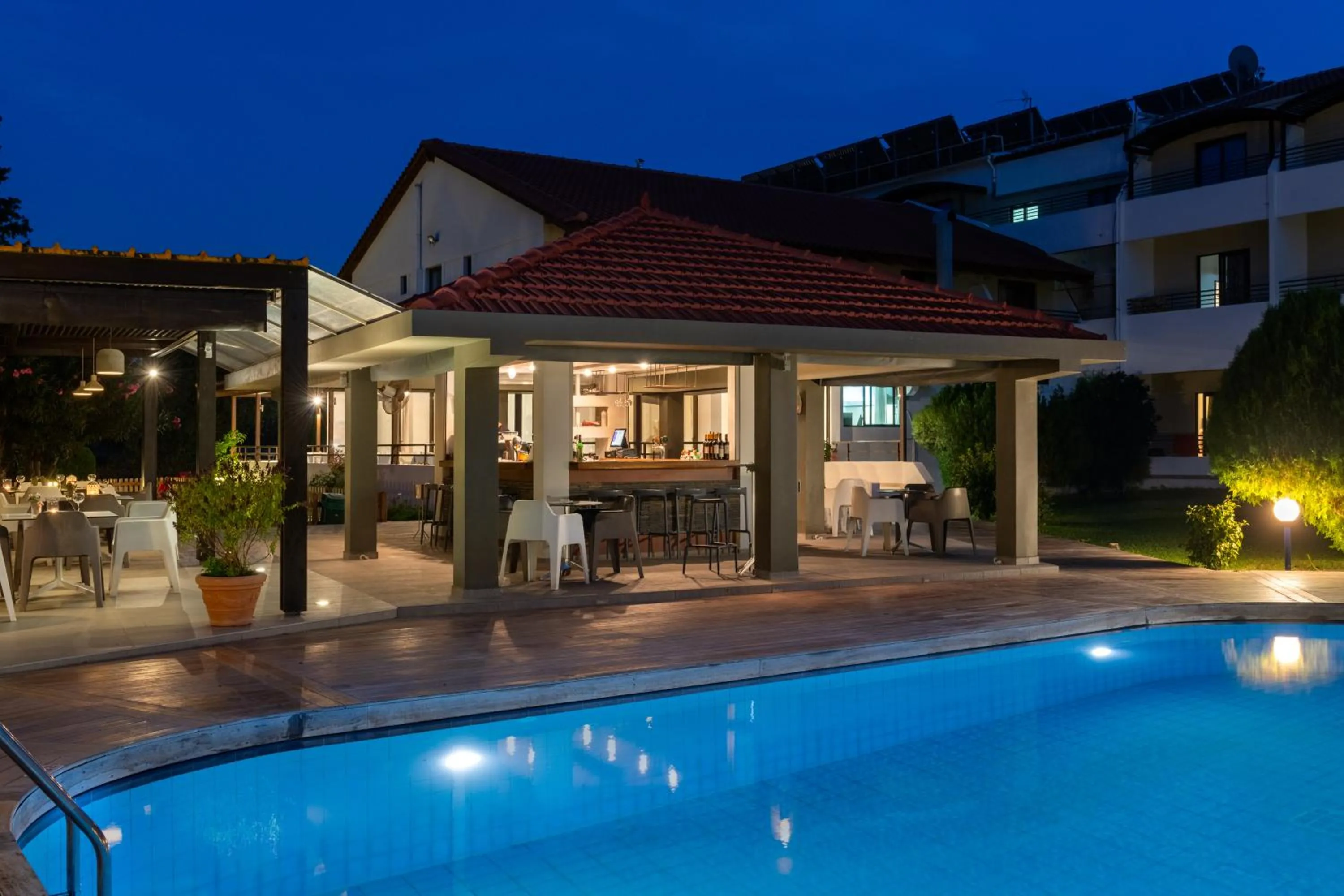 Swimming pool in Matoula Beach