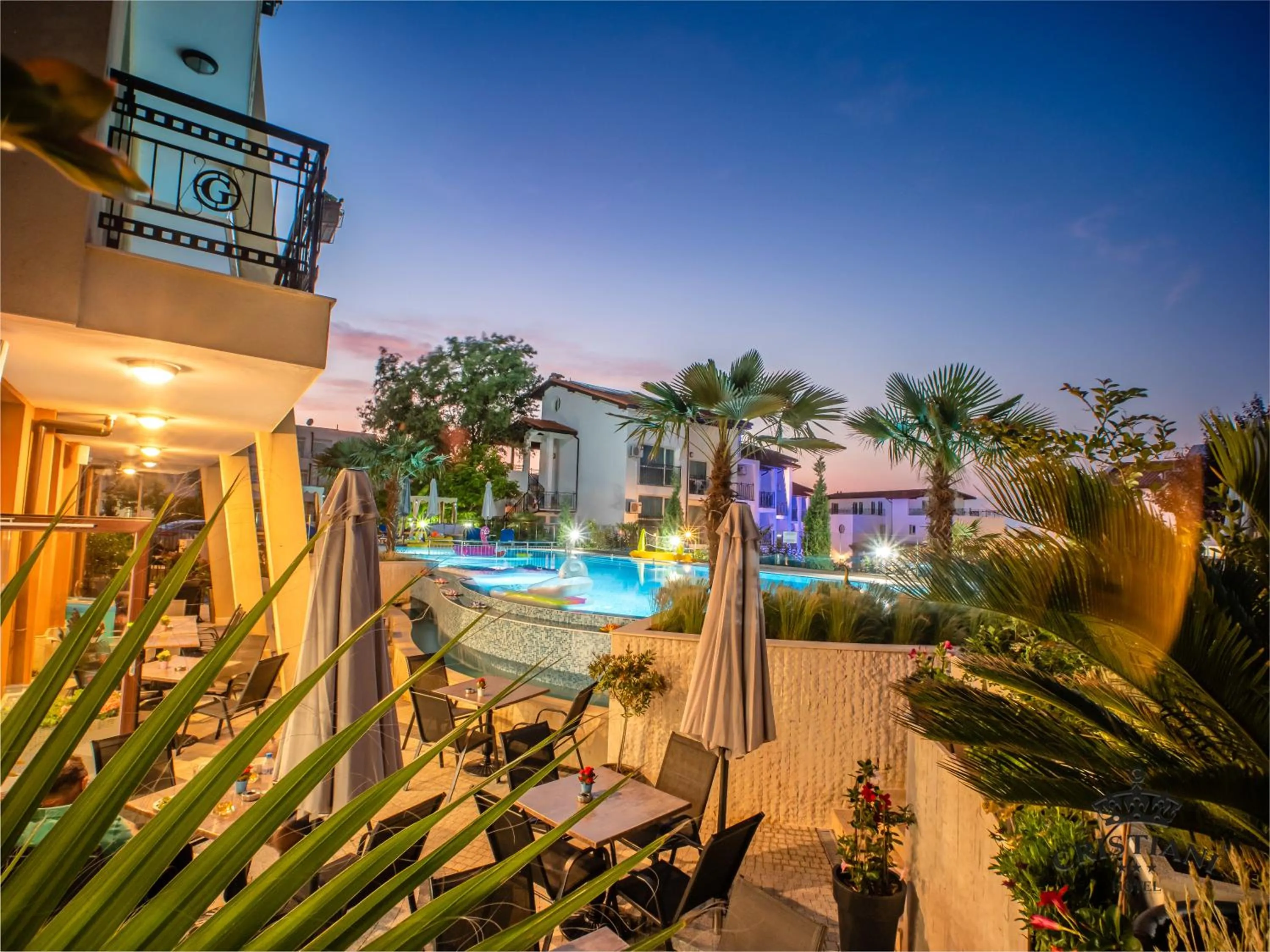 Pool view in Cristiani Hotel Sozopol