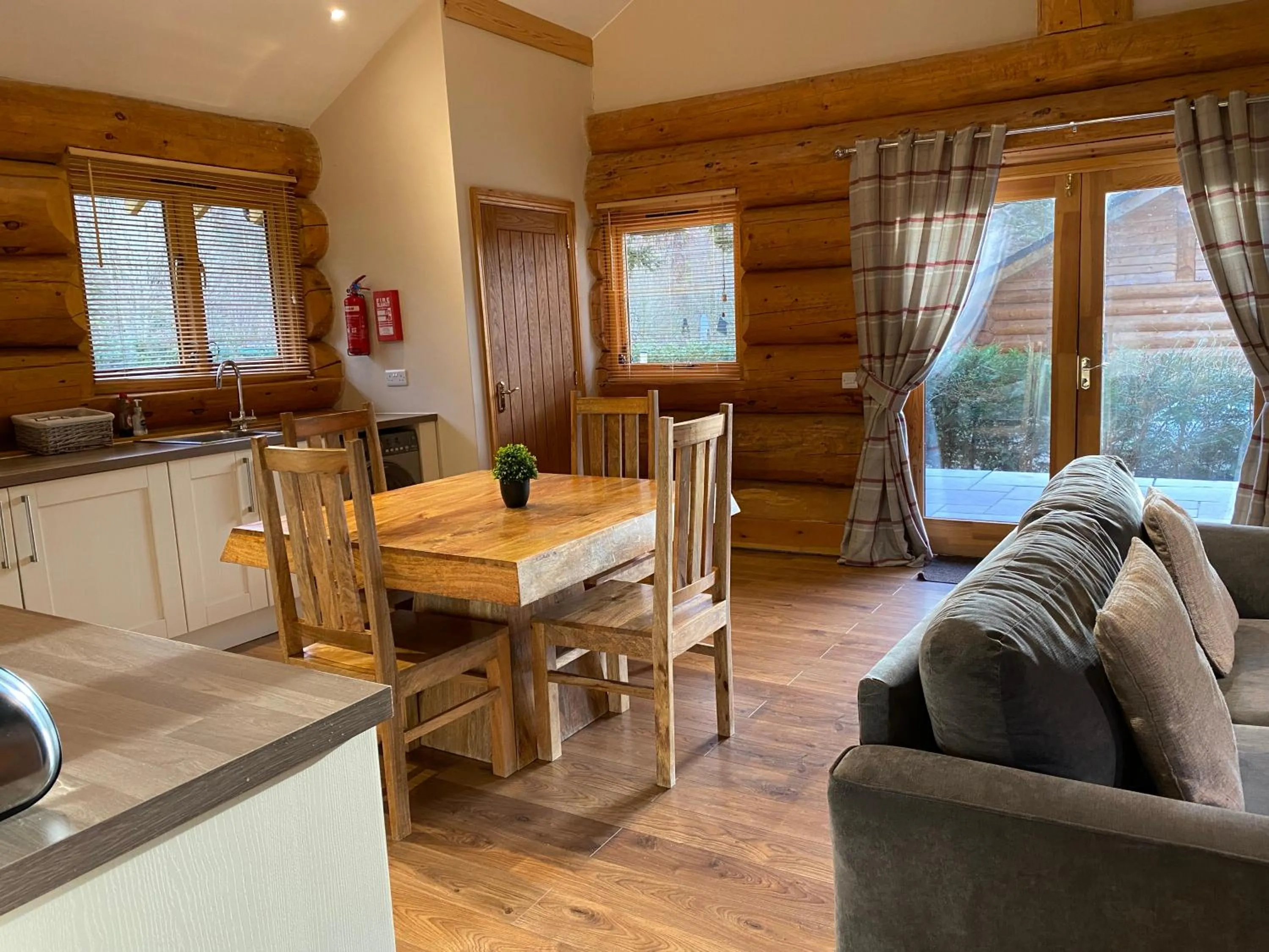 Dining area in Ewes Water Log Cabins