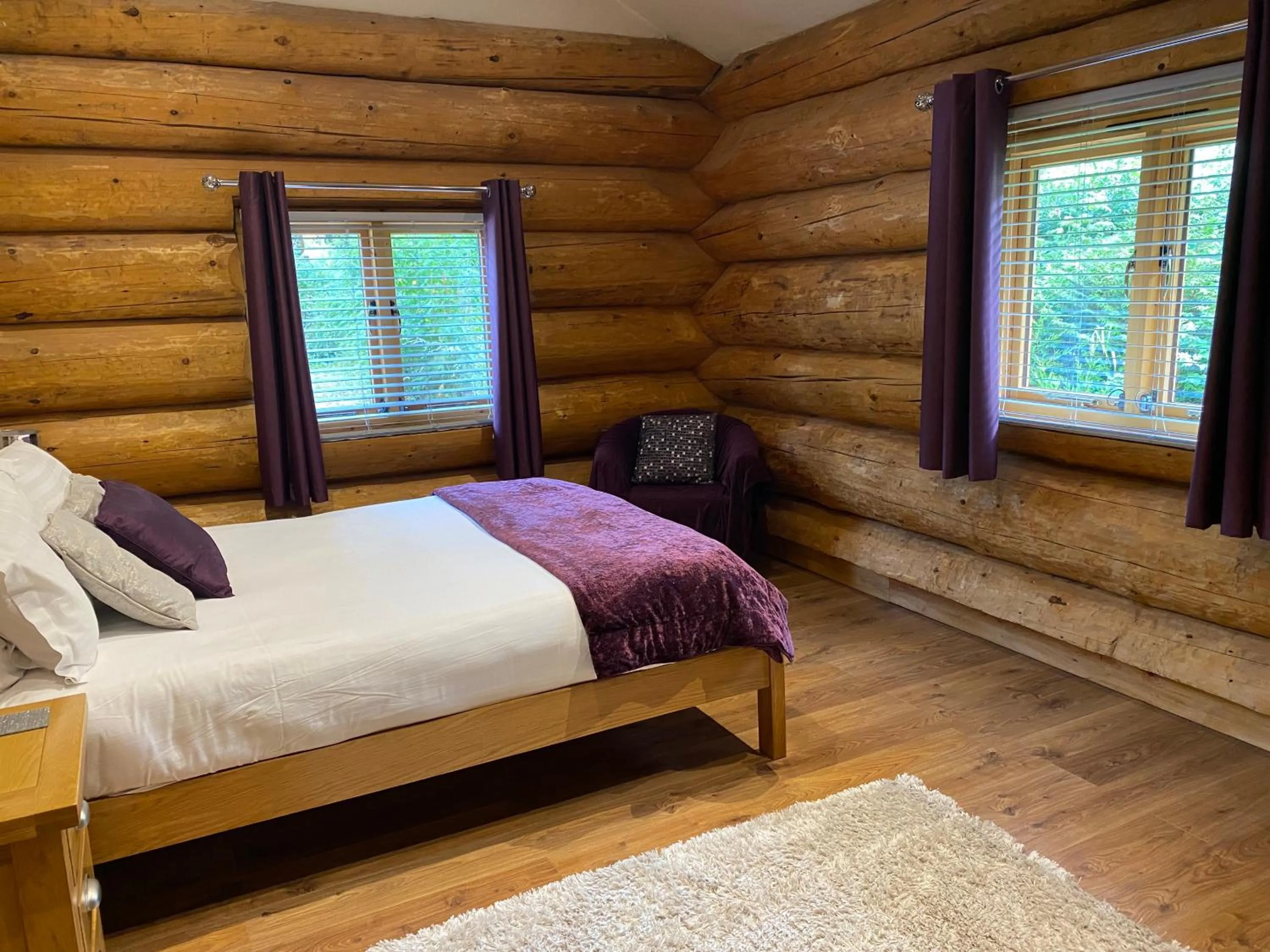 Bed in Ewes Water Log Cabins