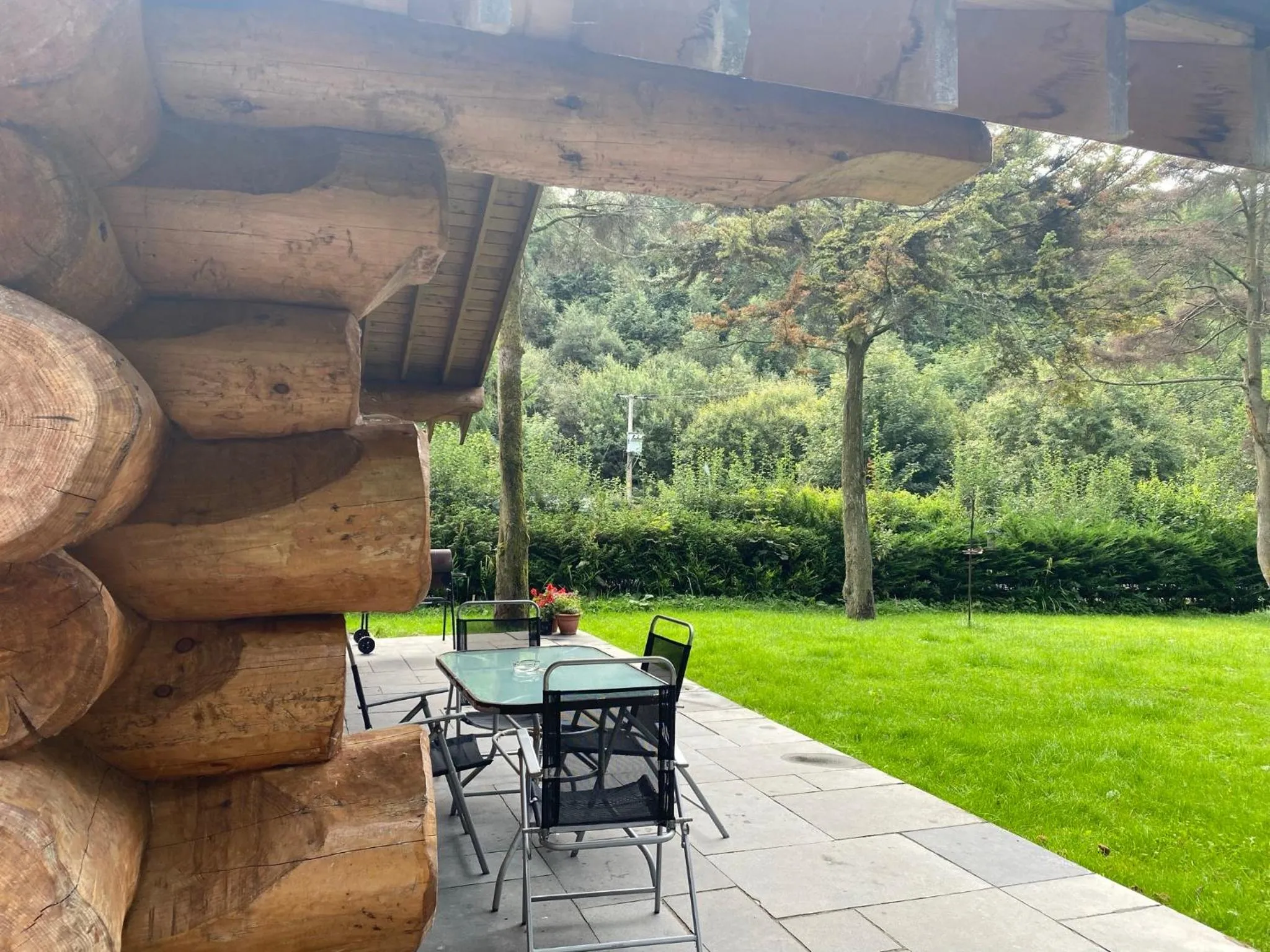 Patio in Ewes Water Log Cabins