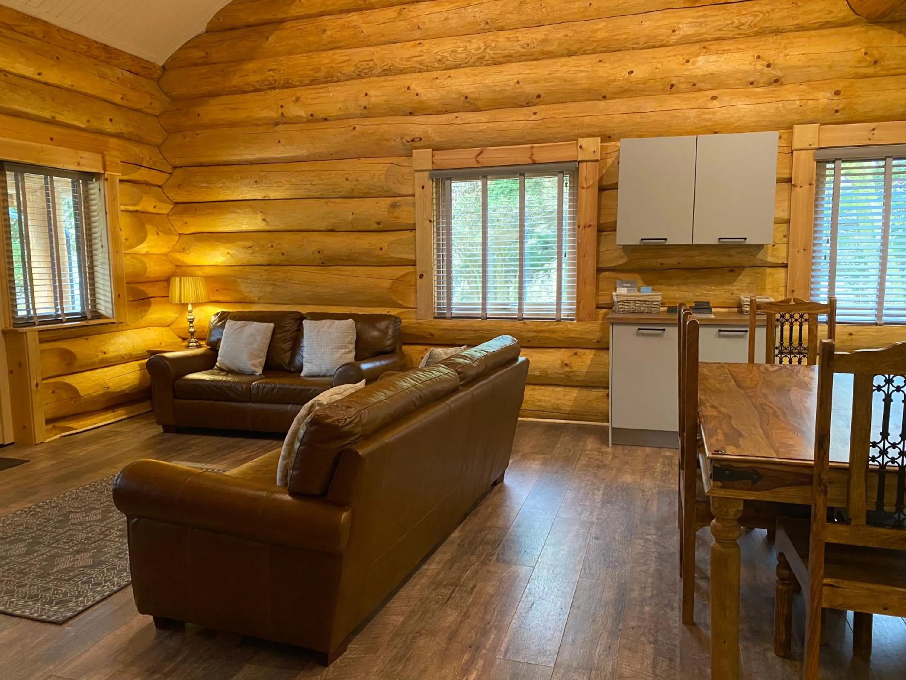 Living room in Ewes Water Log Cabins
