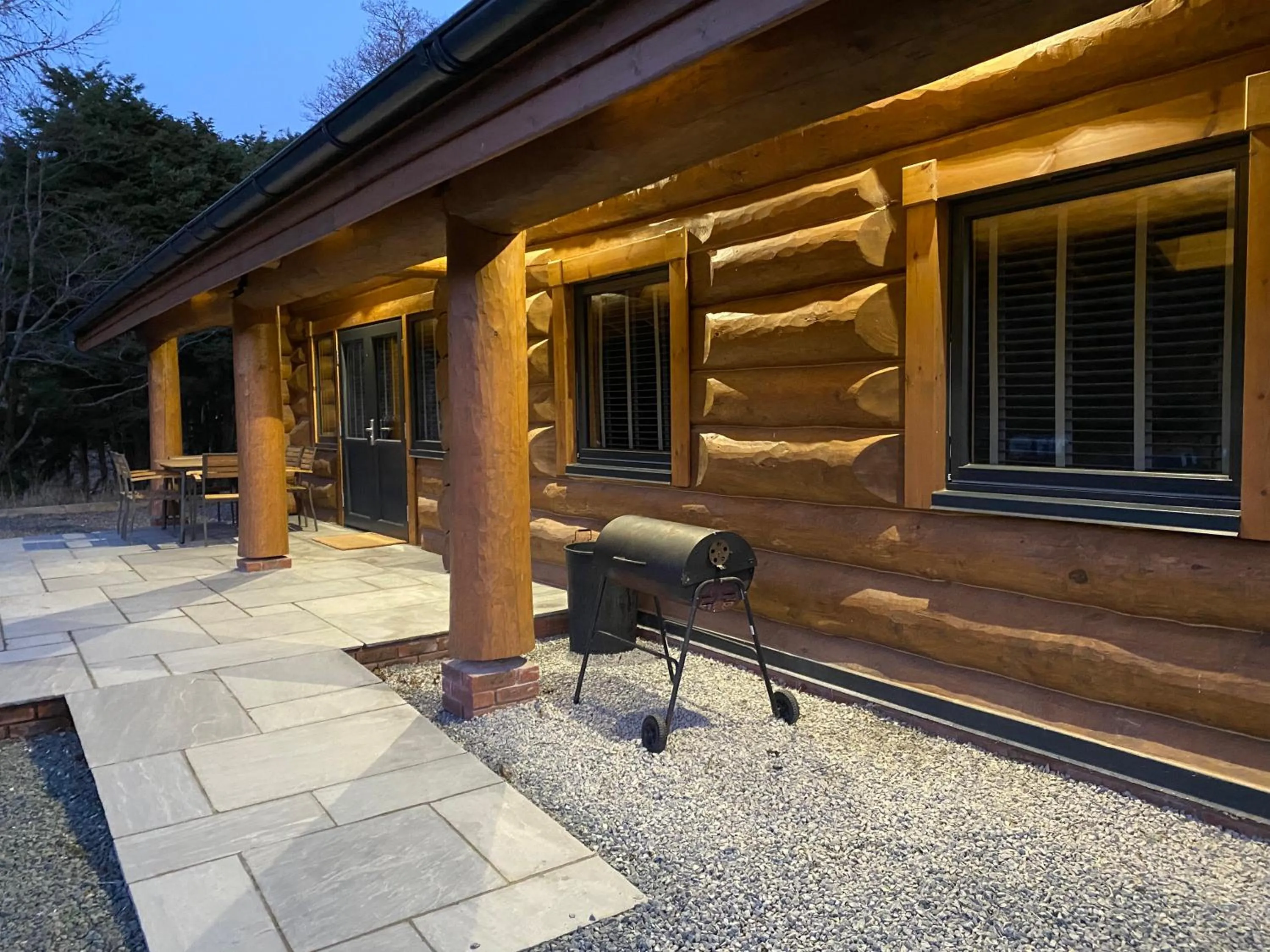 Patio in Ewes Water Log Cabins