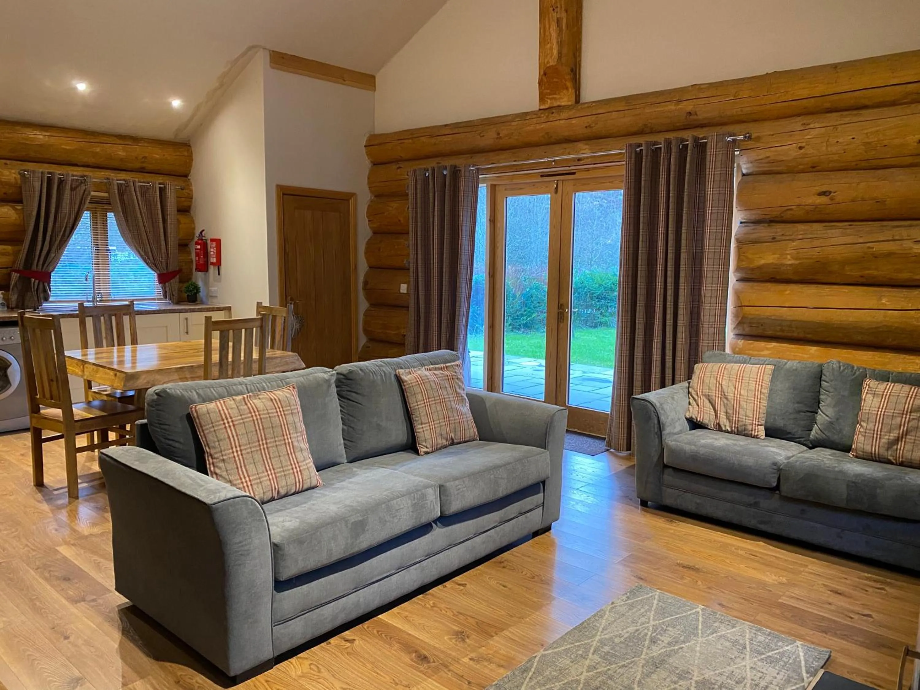Living room in Ewes Water Log Cabins