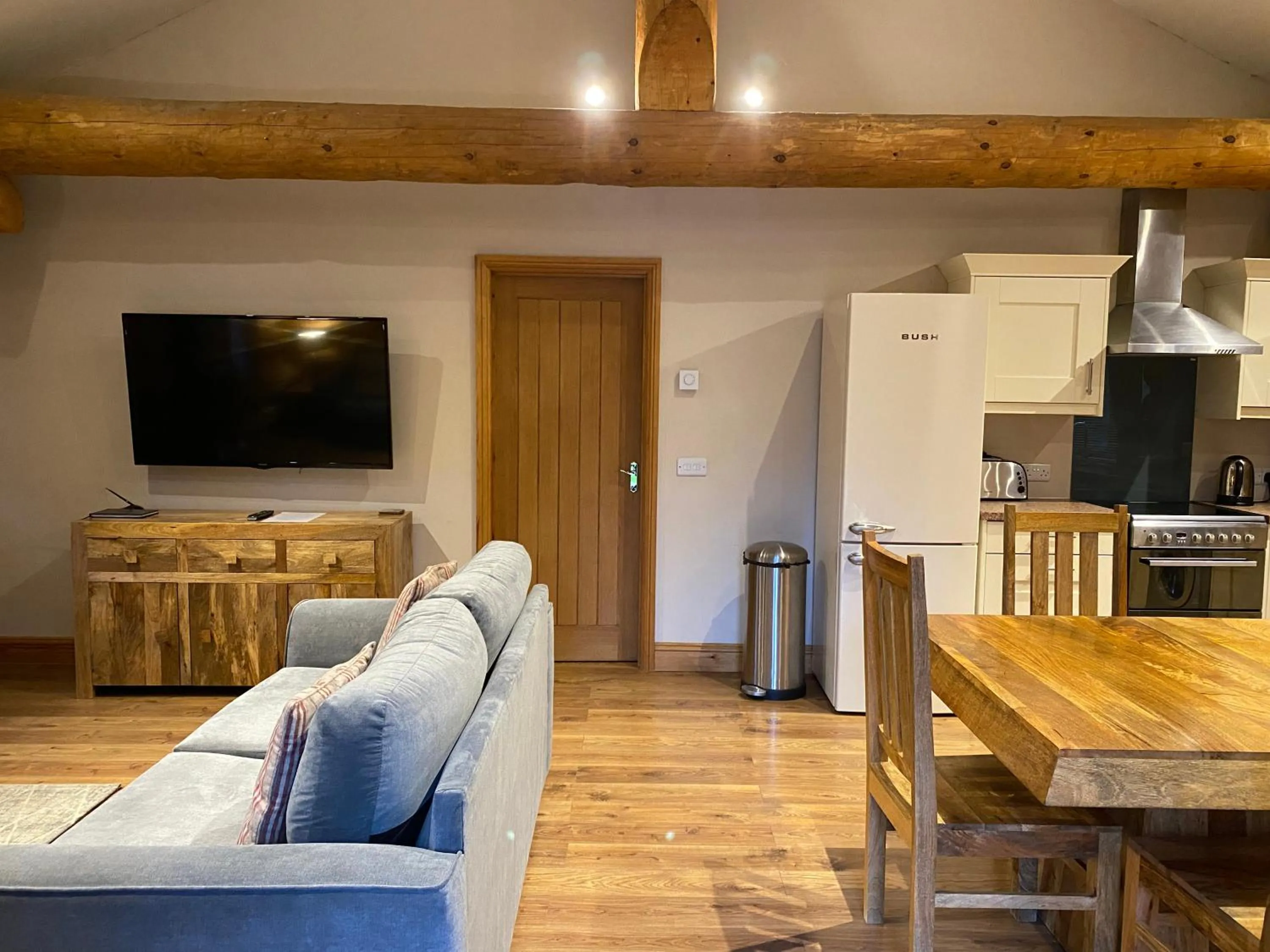 Living room in Ewes Water Log Cabins