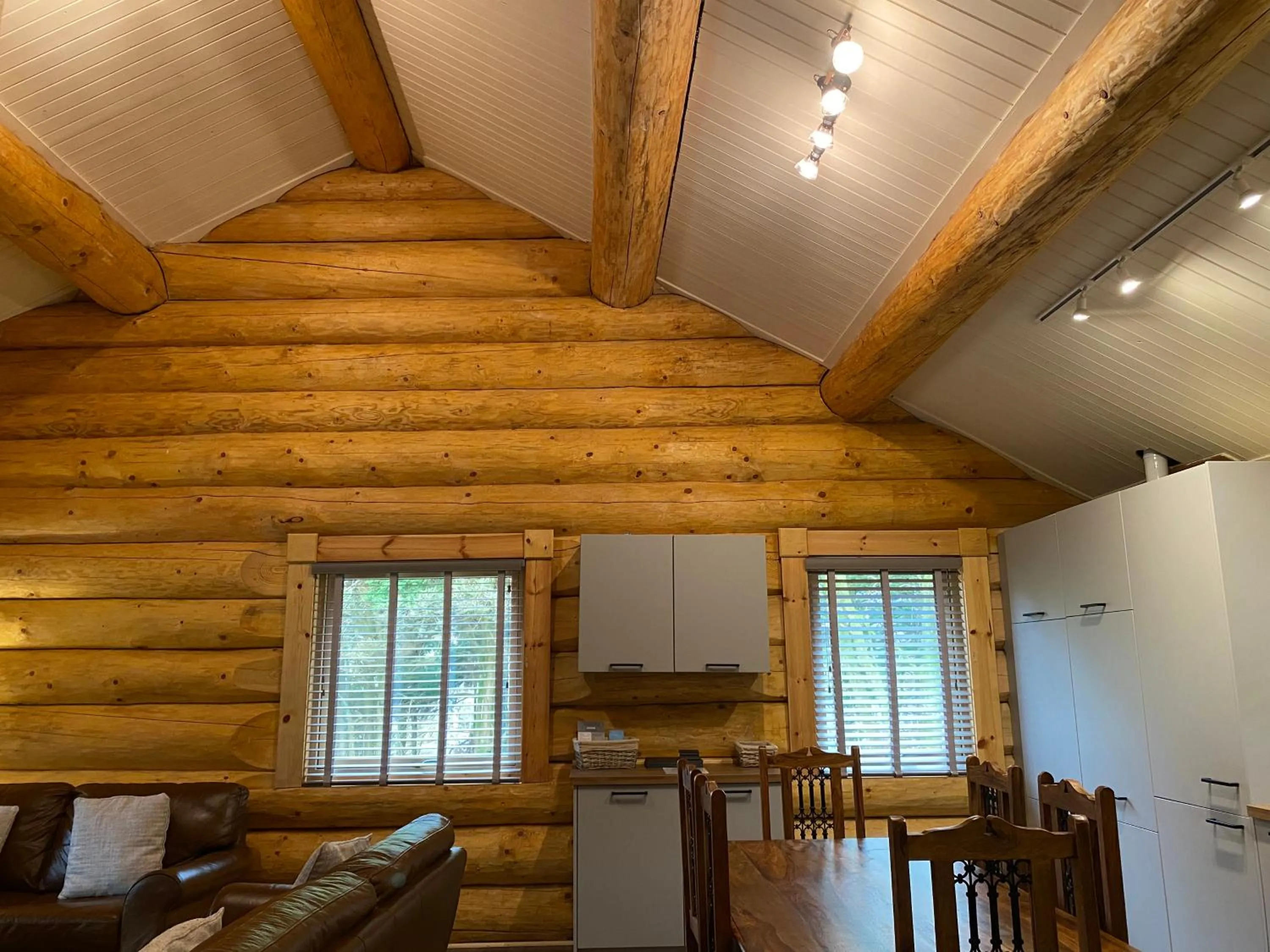 Living room in Ewes Water Log Cabins