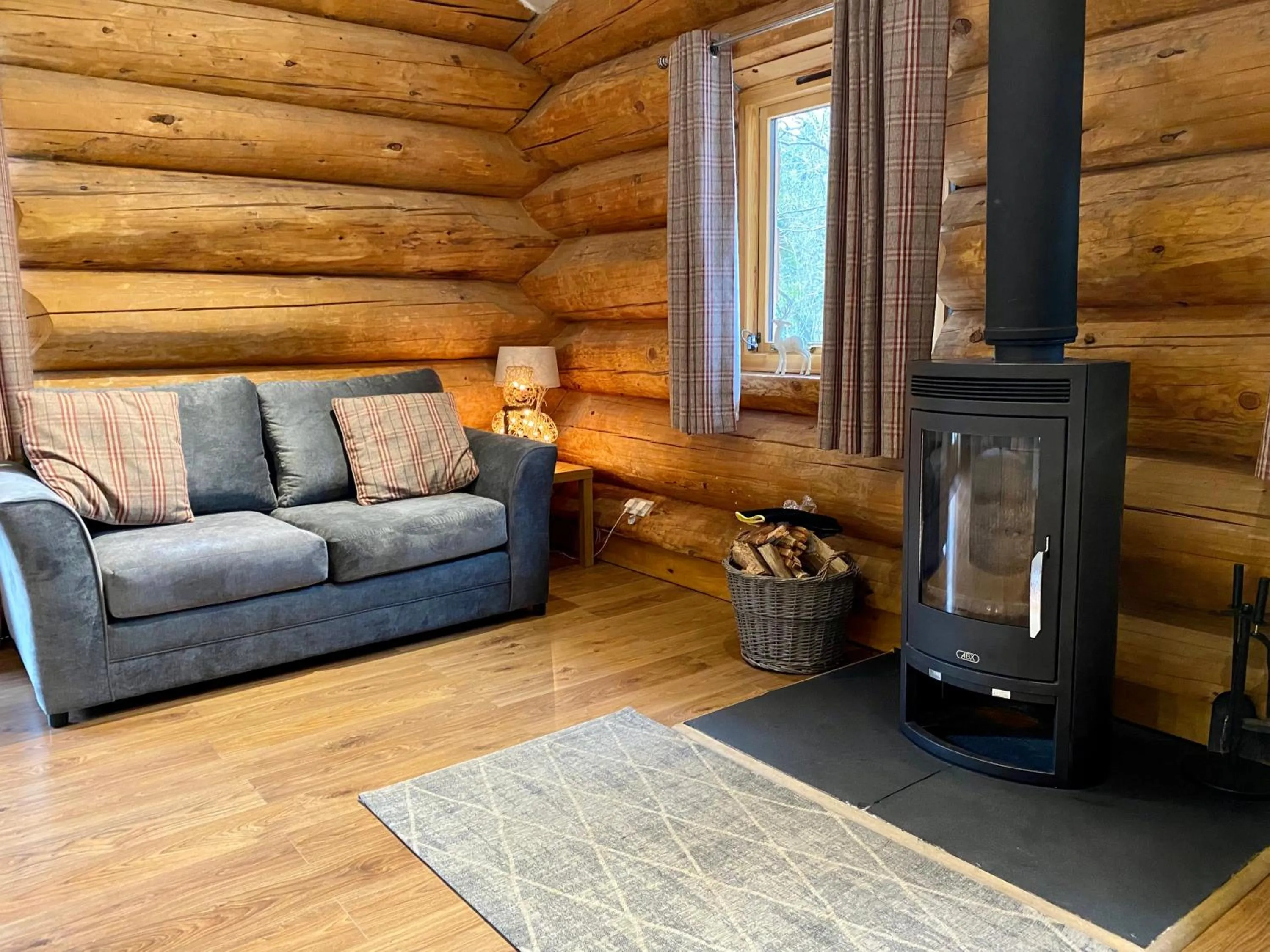 Living room in Ewes Water Log Cabins