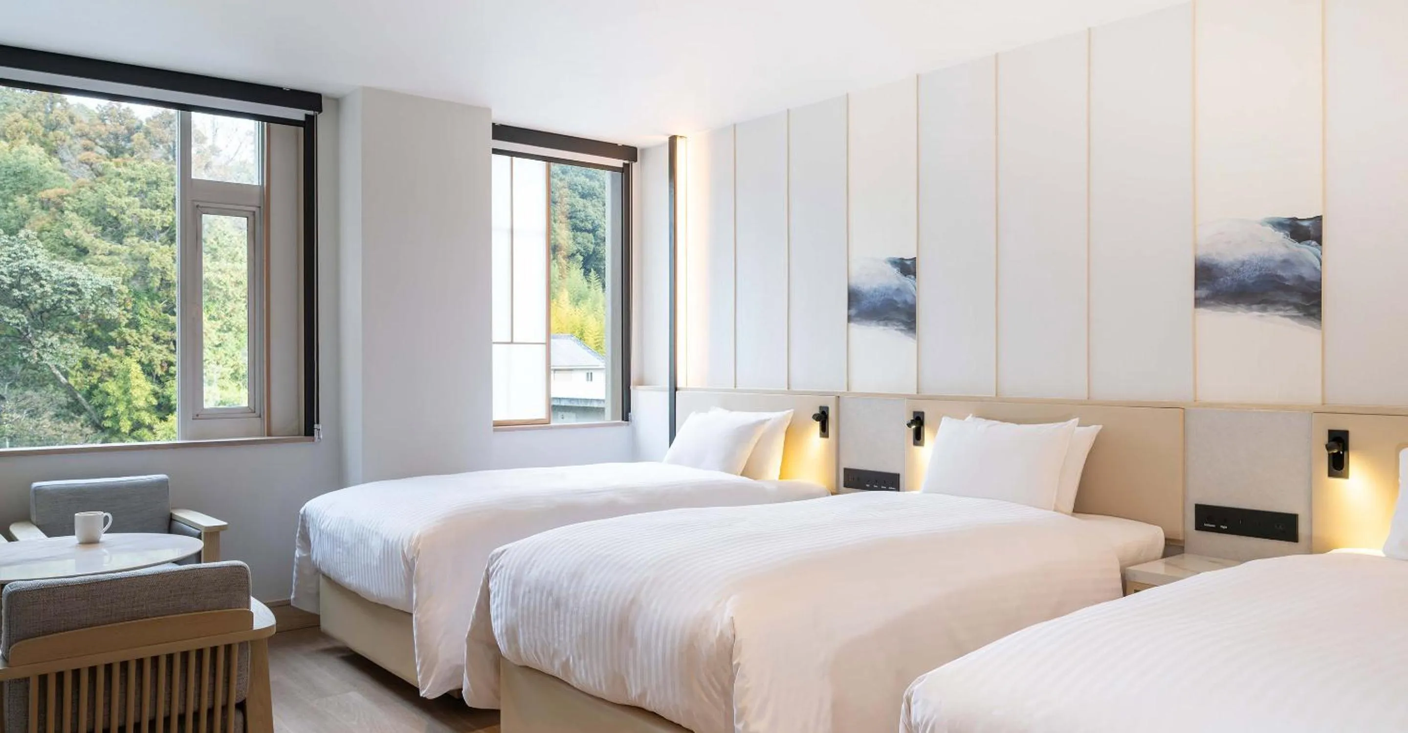 Photo of the whole room, Bed in Heian No Mori Kyoto