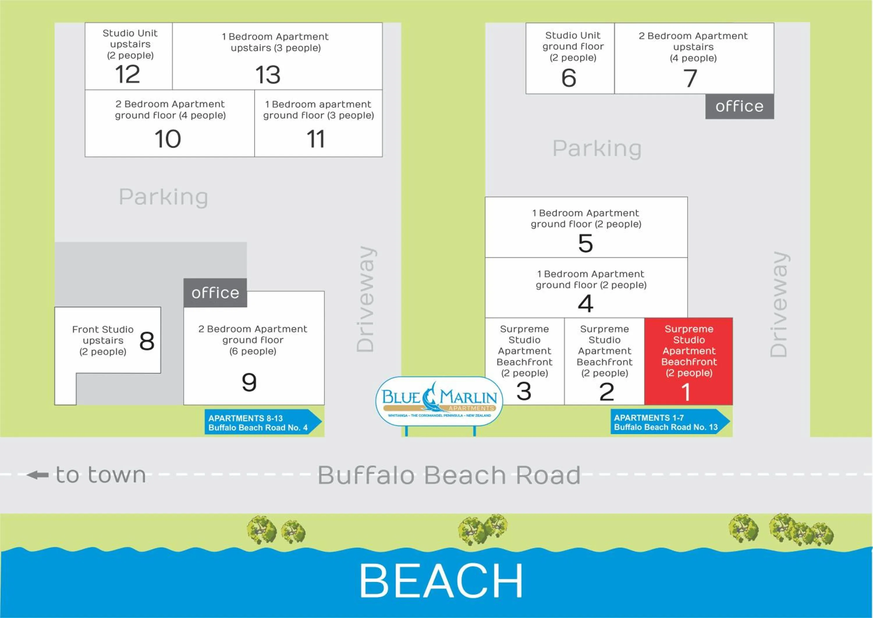 Floor plan in Blue Marlin Apartments