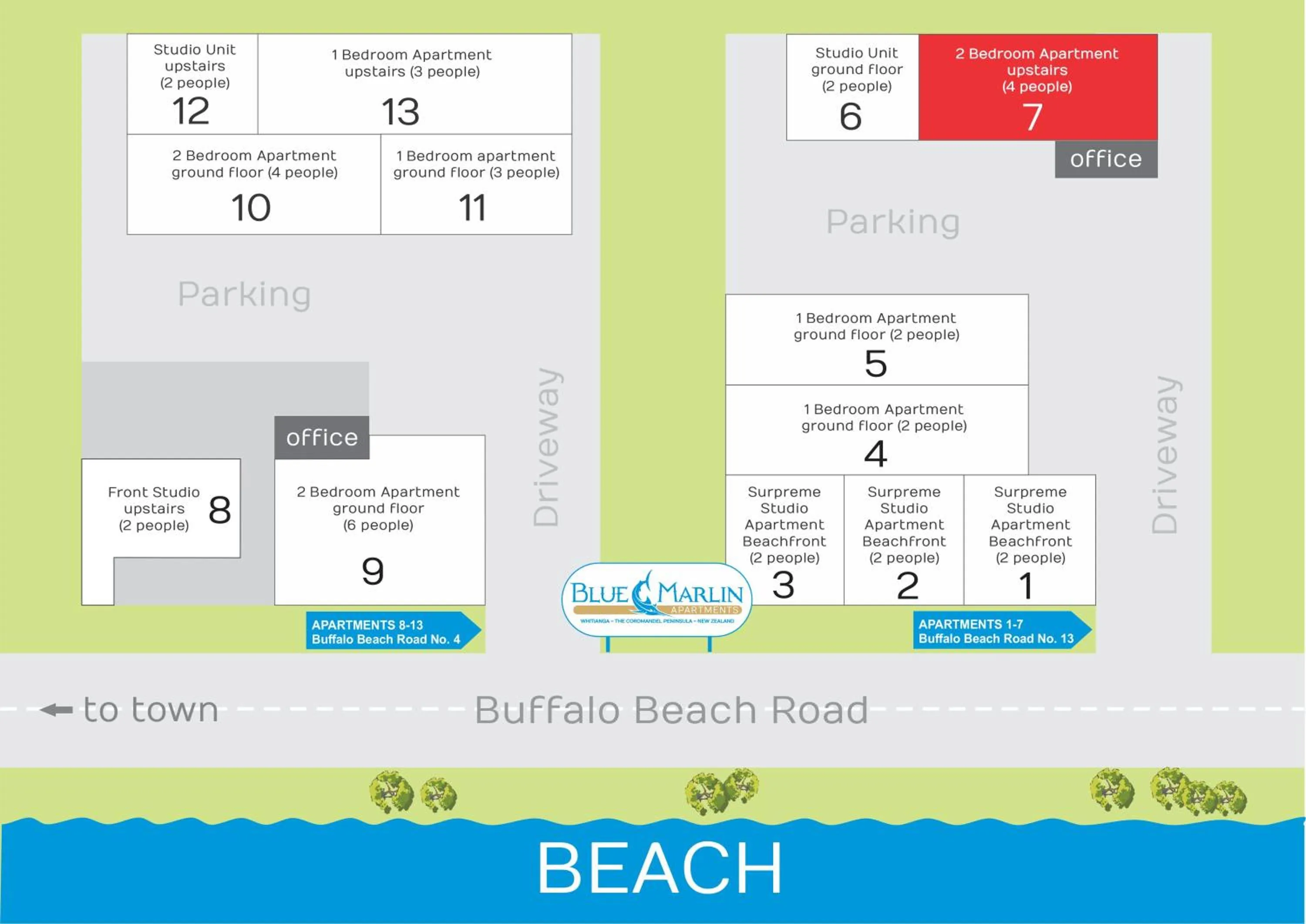 Floor plan in Blue Marlin Apartments