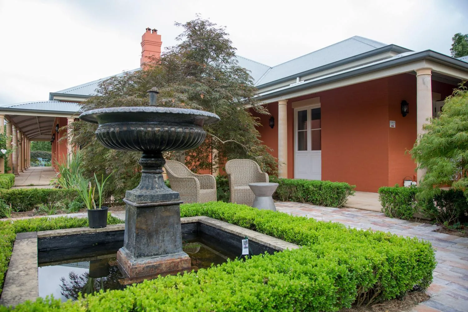 Patio in Chanticleer Gardens Barn cottage with a Pool