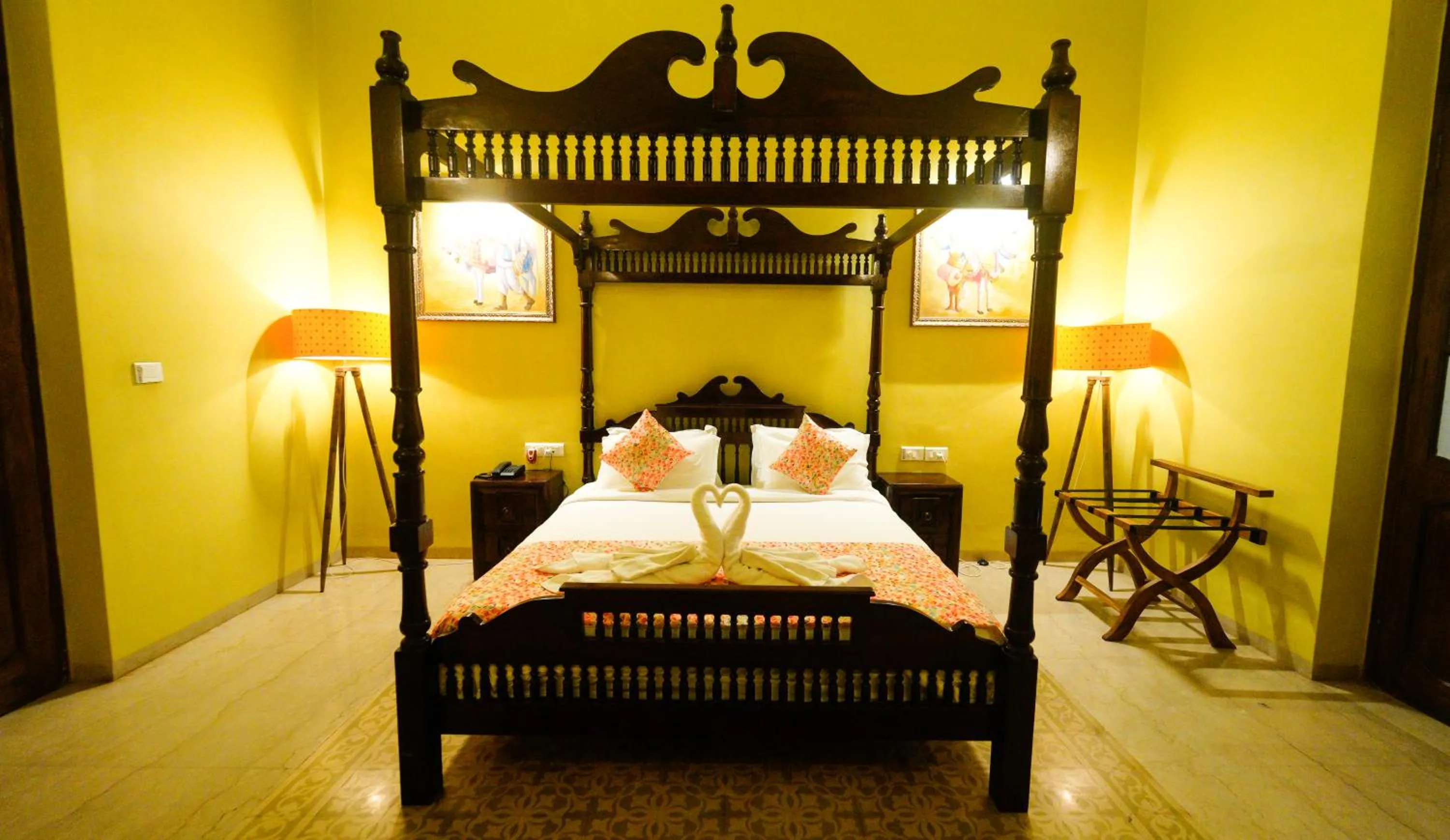 Bed in Surya Kiran Heritage Hotel
