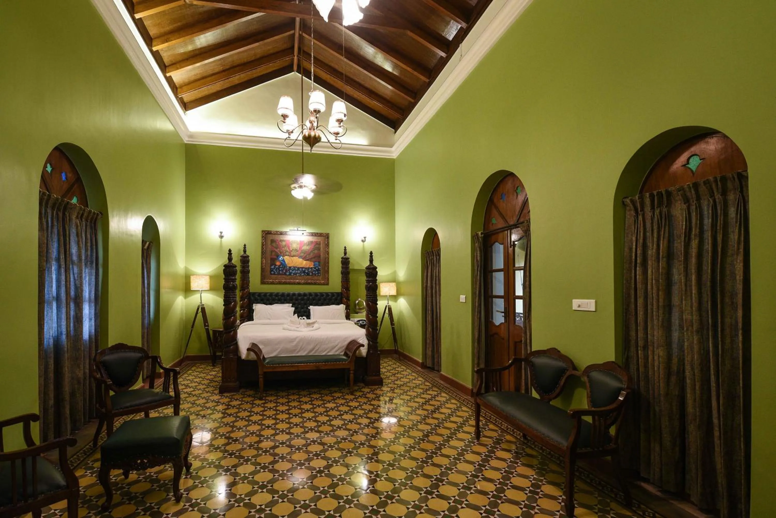 Bed in Surya Kiran Heritage Hotel