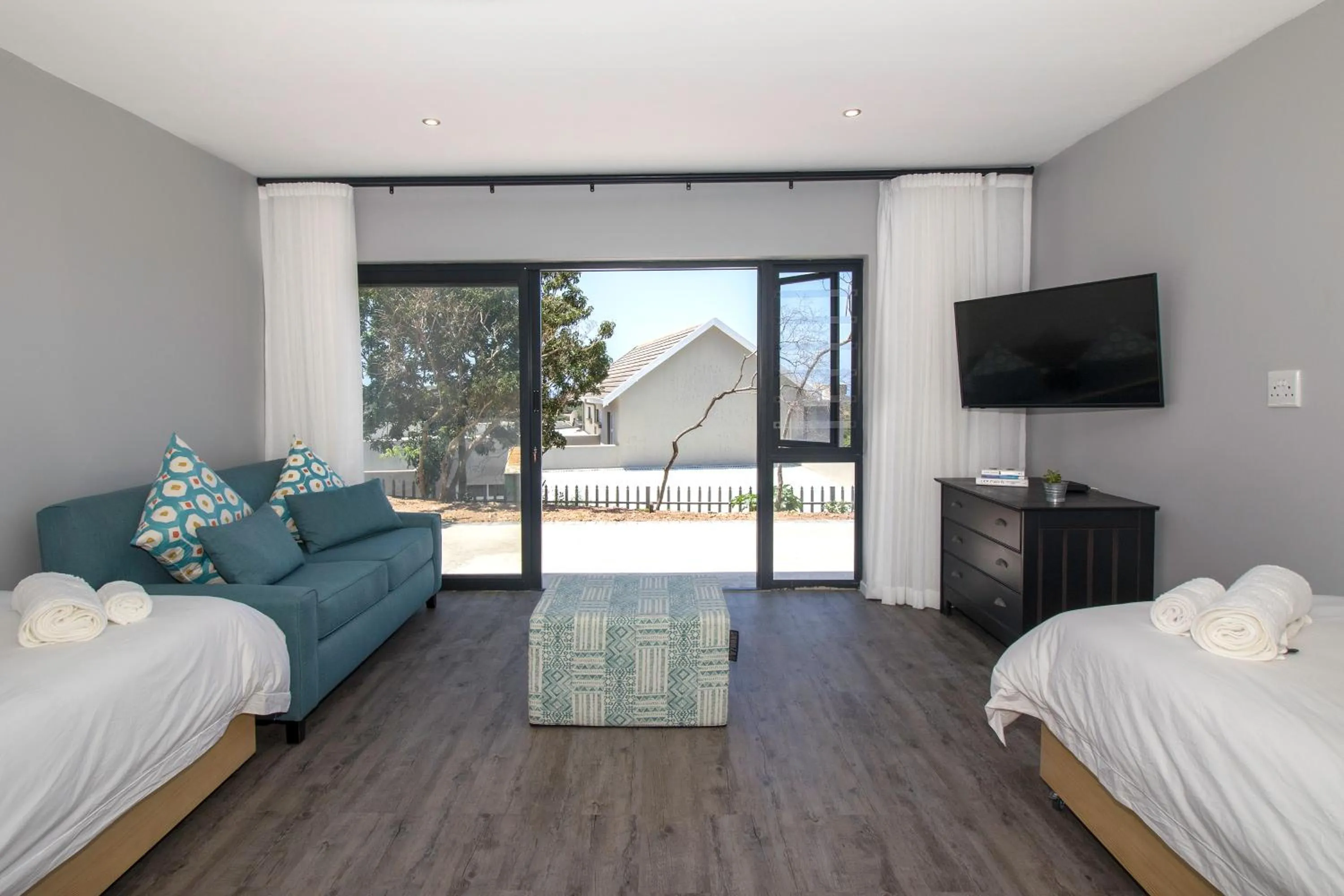 Patio, Bed in Sky Blue Guest House