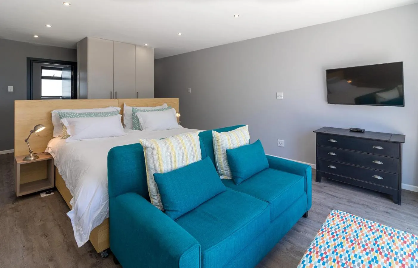 Bed in Sky Blue Guest House