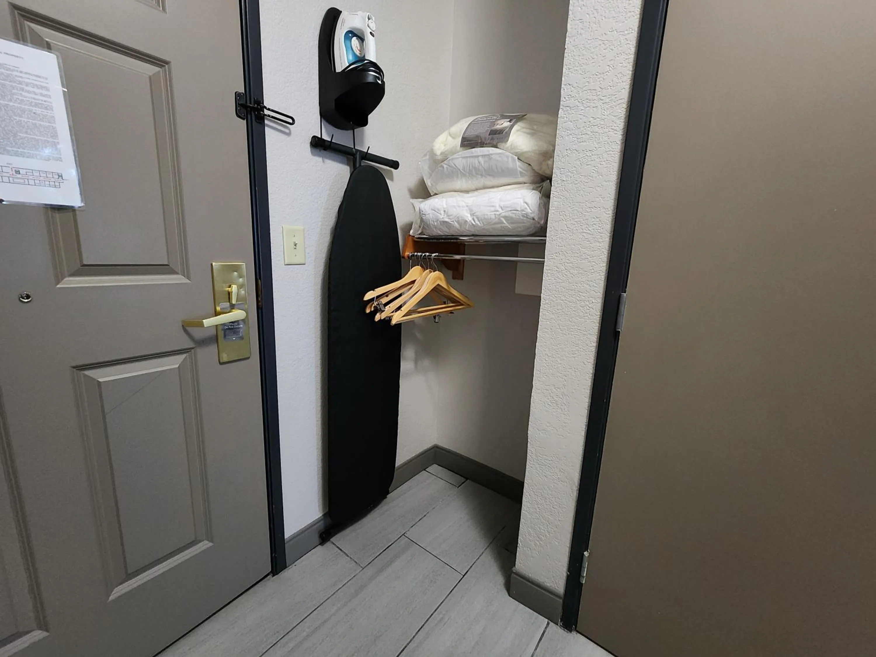 wardrobe, Bed in Country Inn & Suites by Radisson, Topeka West, KS