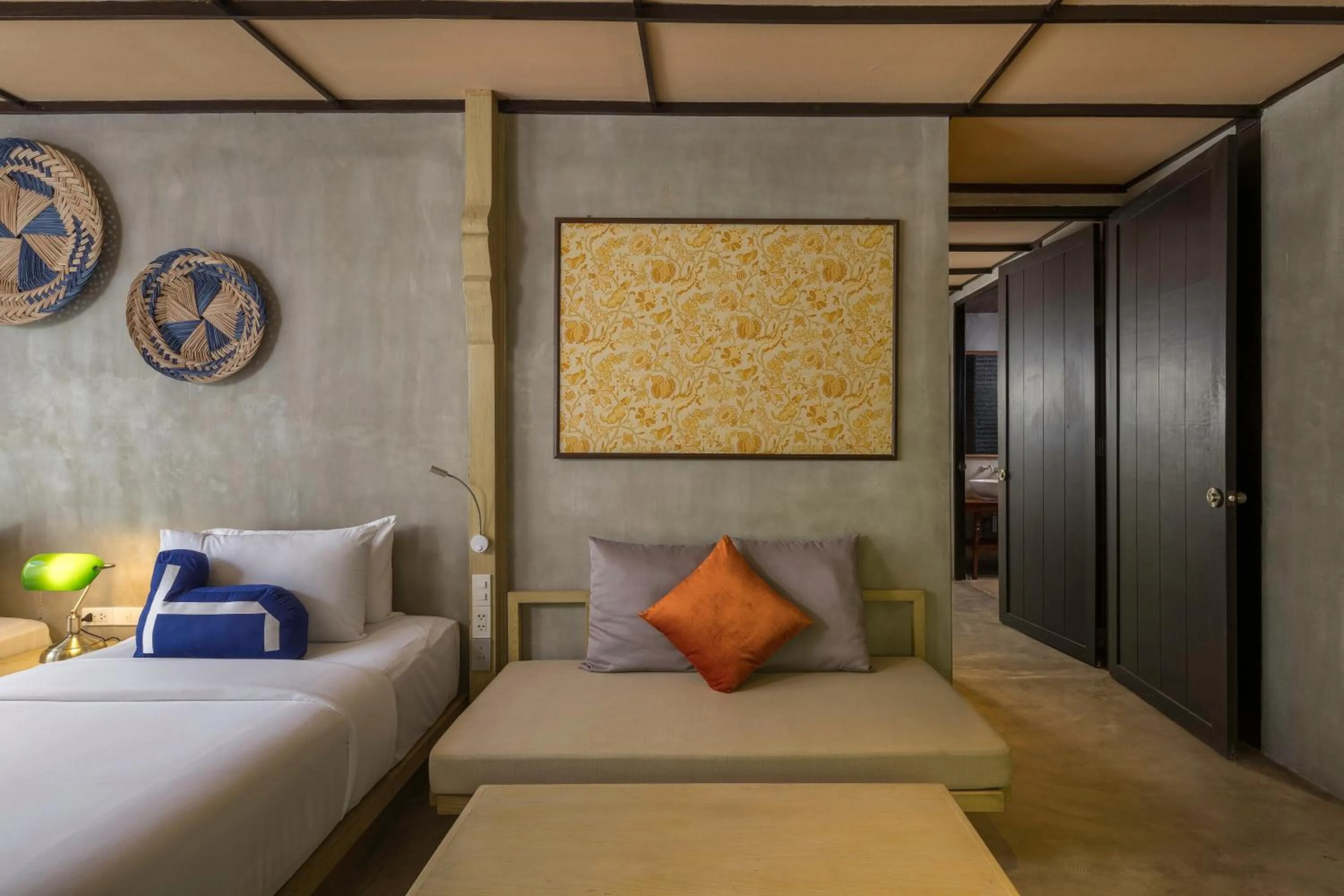 Living room, Bed in Homm Chura Samui