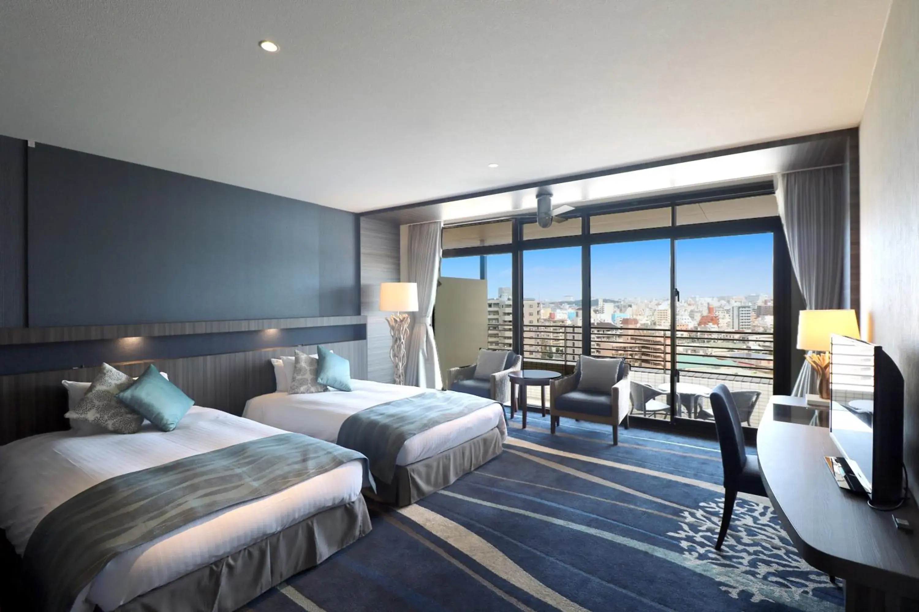 Balcony/Terrace, Bed in Loisir Hotel Naha Balcony/Terrace, Bed in Loisir Hotel Naha