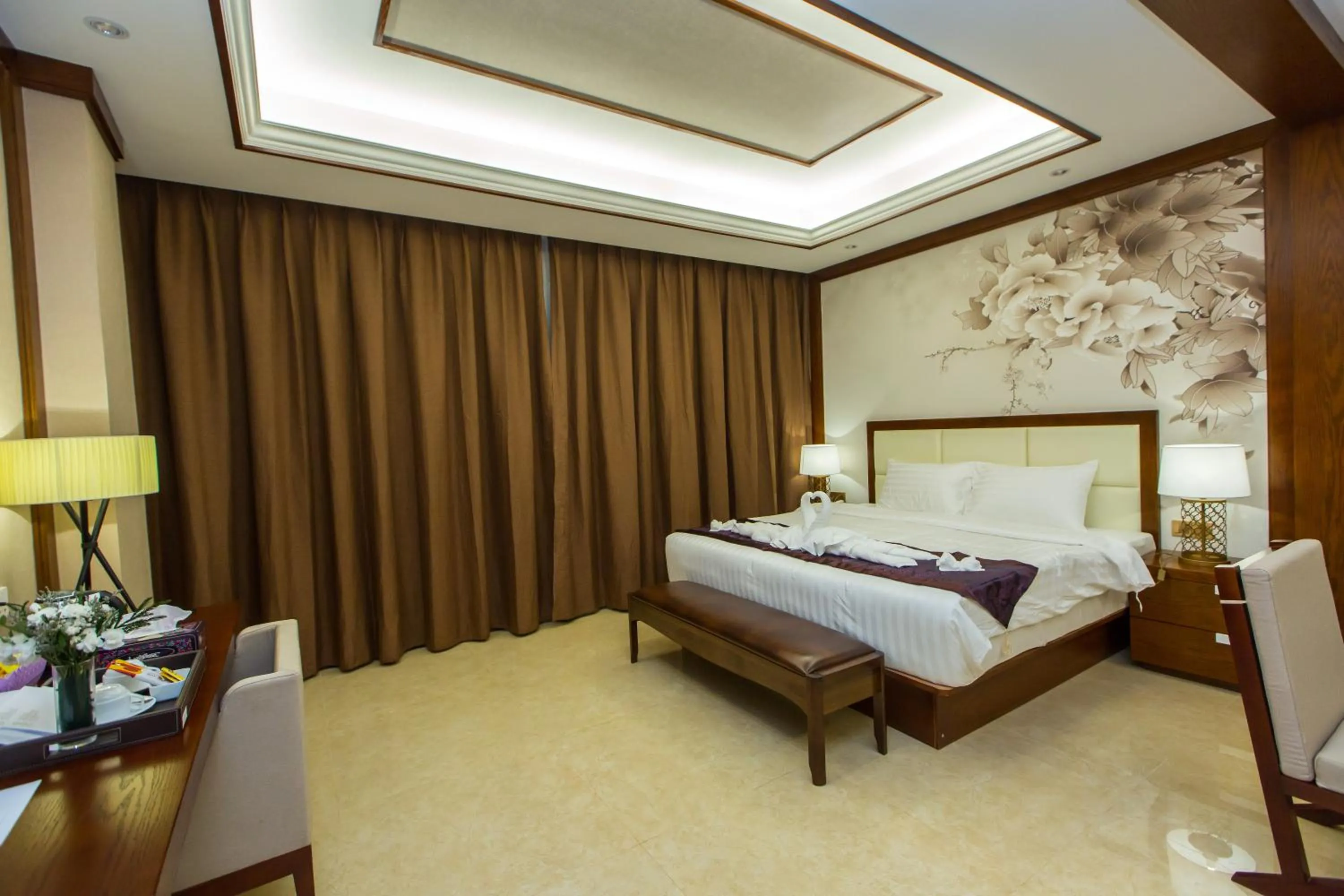 Bed in Paksong Danngarm Hotel