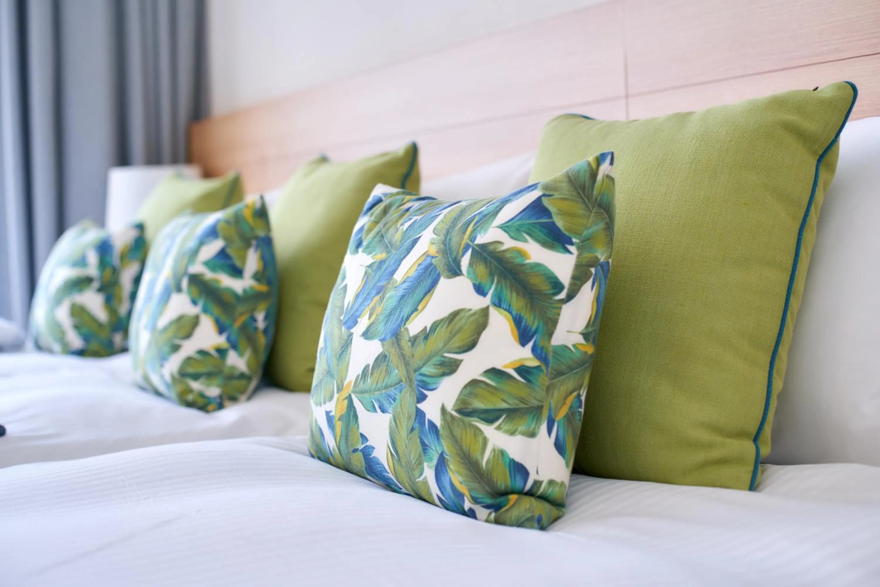 Decorative detail, Bed in Royal View Hotel Churaumi