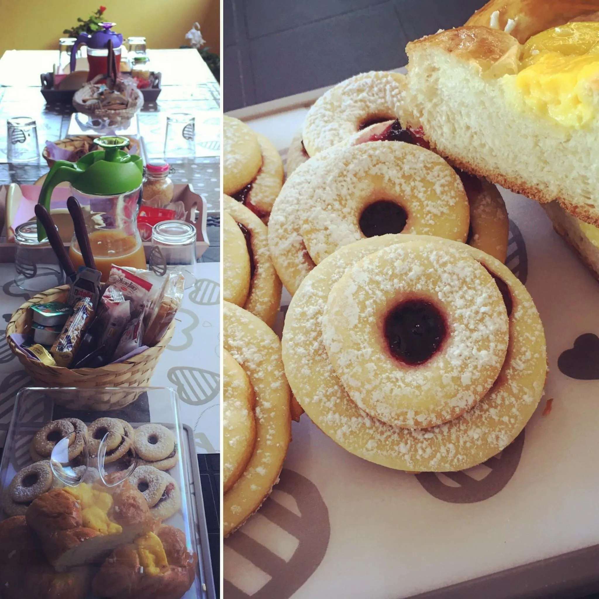 Italian breakfast in Mille Soli Bed and Breakfast