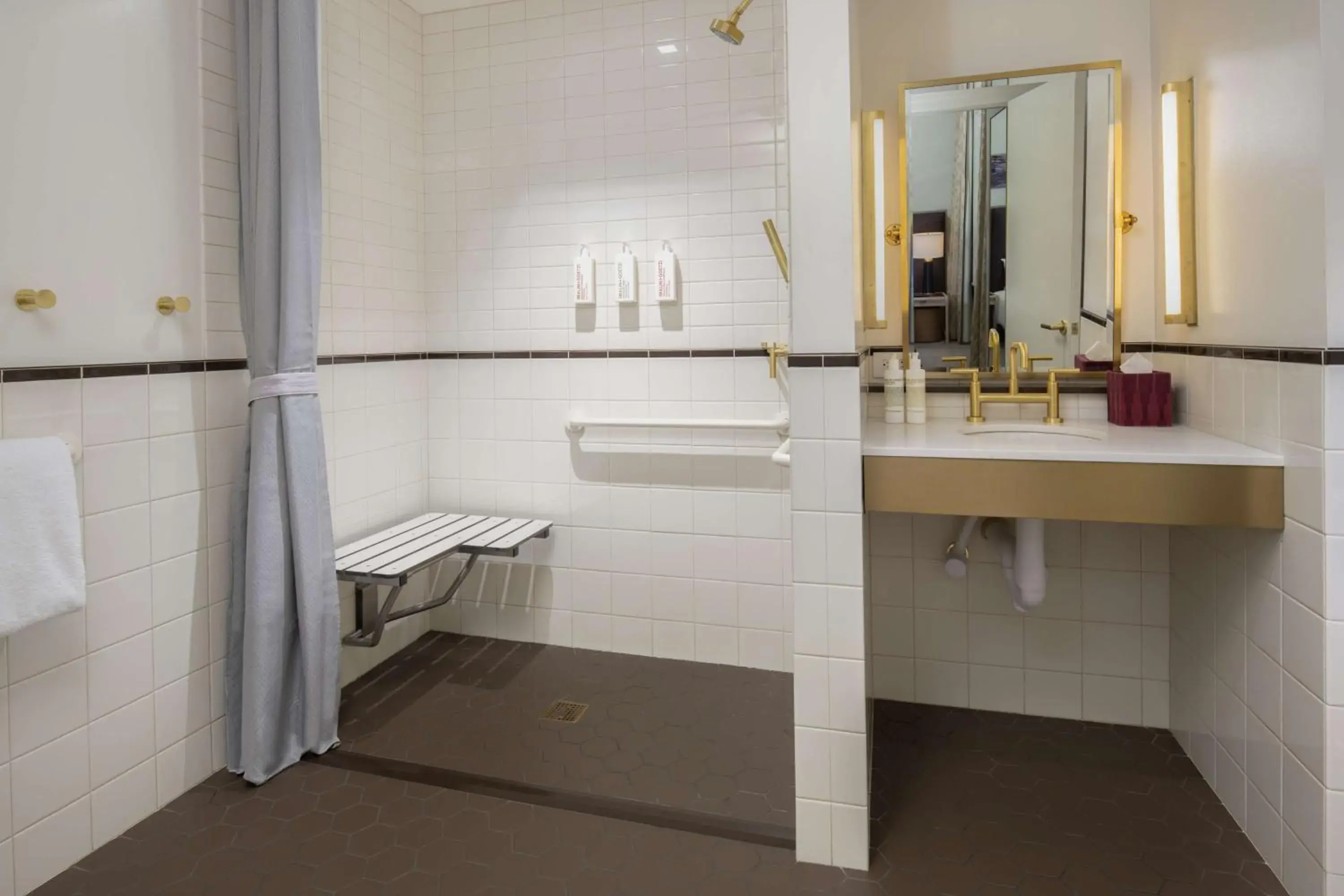 King Room with Roll-In Shower - Mobility Accessible in Hotel Savoy Kansas City, Tapestry Collection by Hilton King Room with Roll-In Shower - Mobility Accessible in Hotel Savoy Kansas City, Tapestry Collection by Hilton