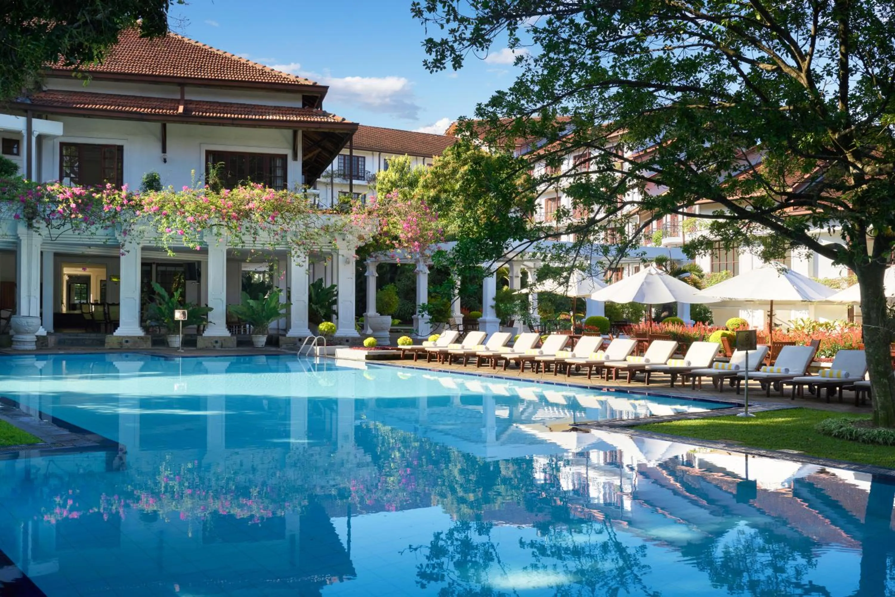 Pool view in Mahaweli Reach Hotel